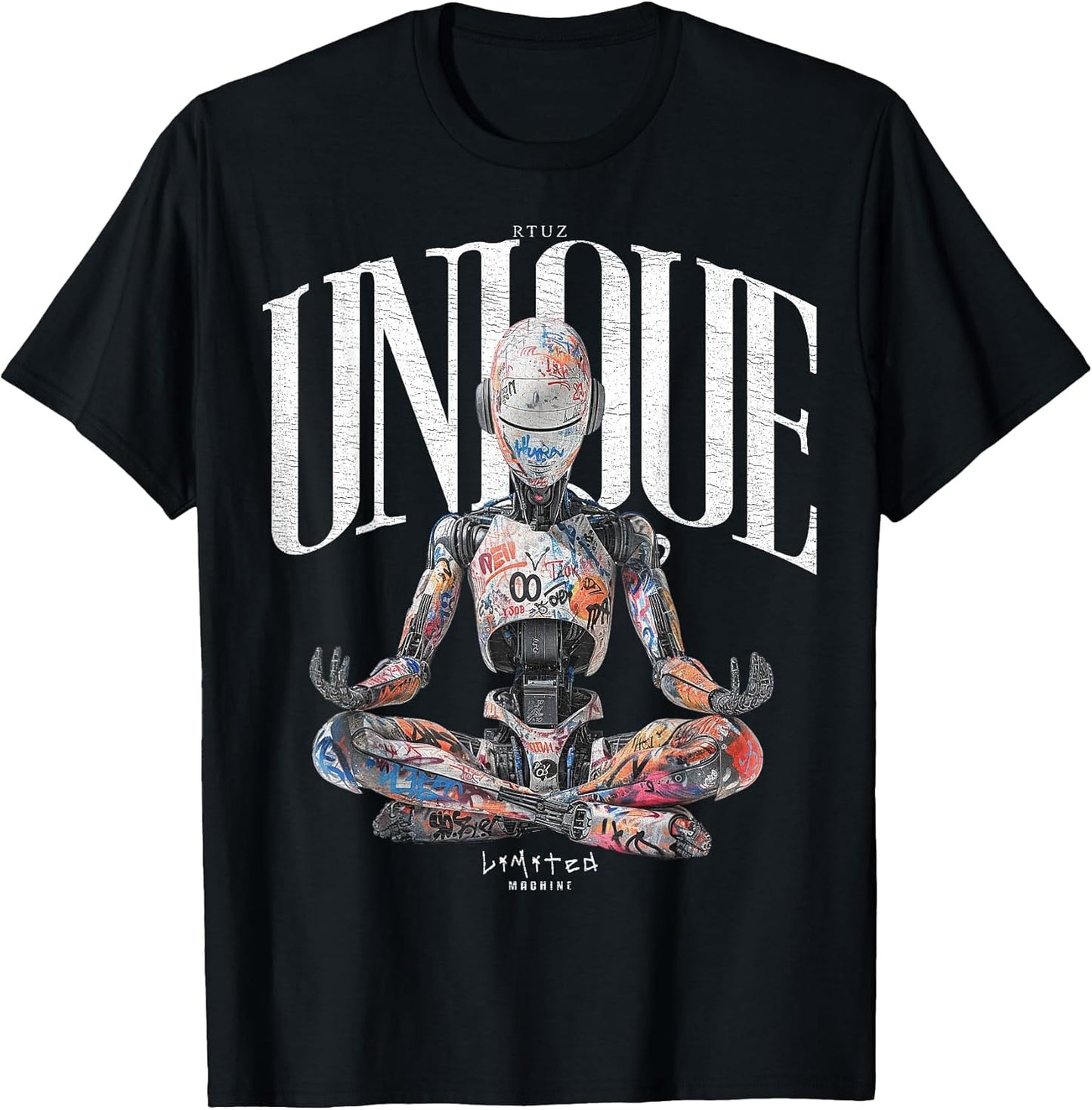 Cool Hip Hop Y2K Vintage Hipster Edgy Urban Streetwear Robot T-Shirt