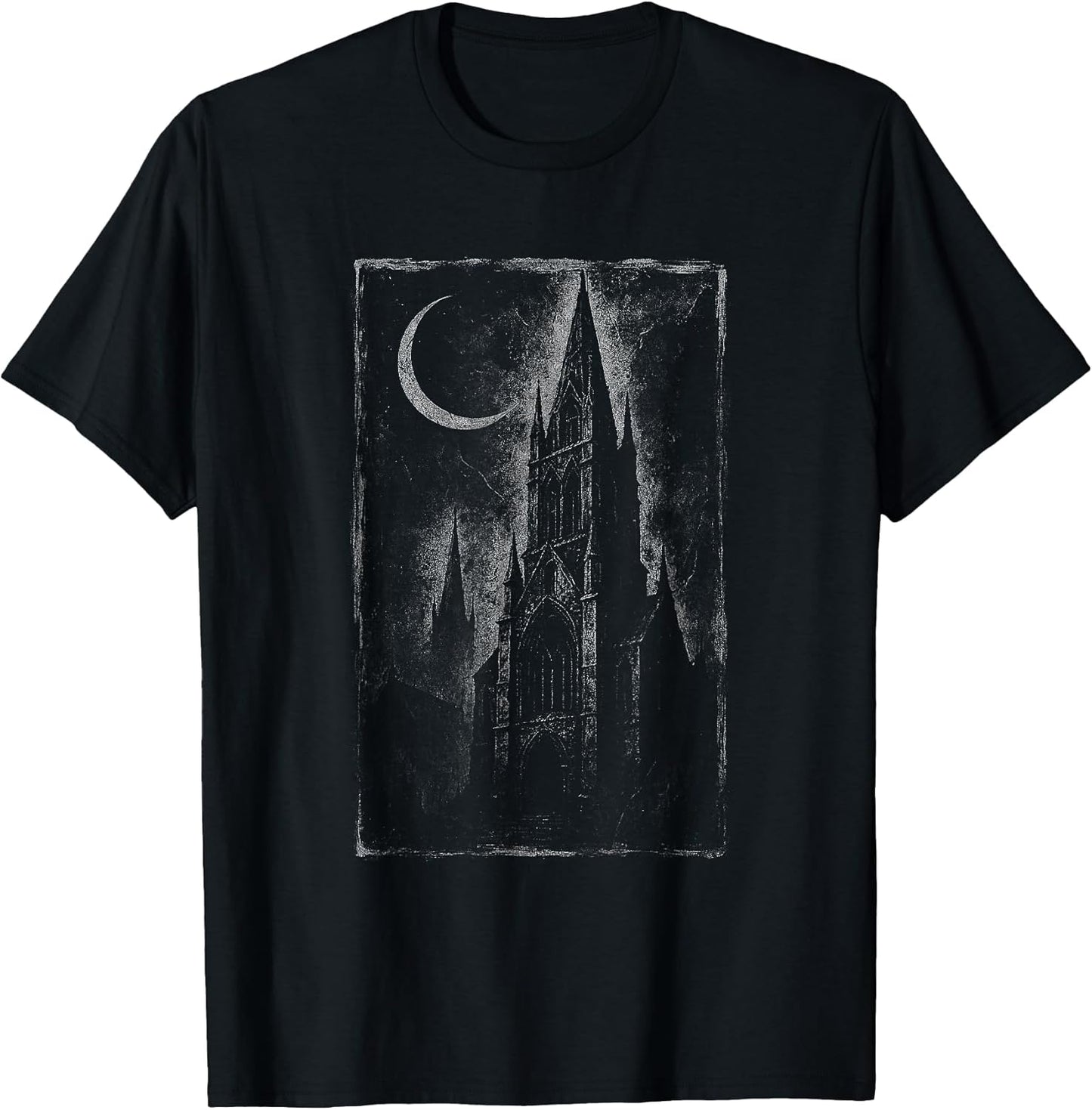 Gothic Church Cathedral Goth Grunge Dark Alt Aesthetic Art T-Shirt