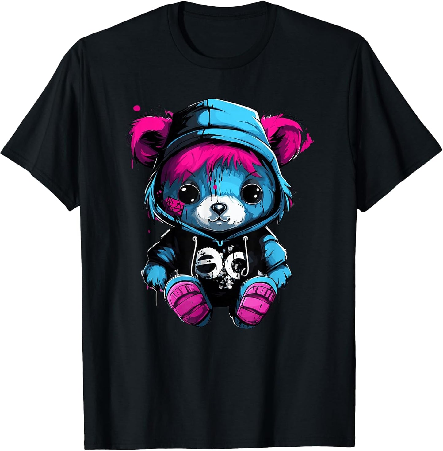 Cute Teddy Bear in Hoodie Urban Style T-Shirt