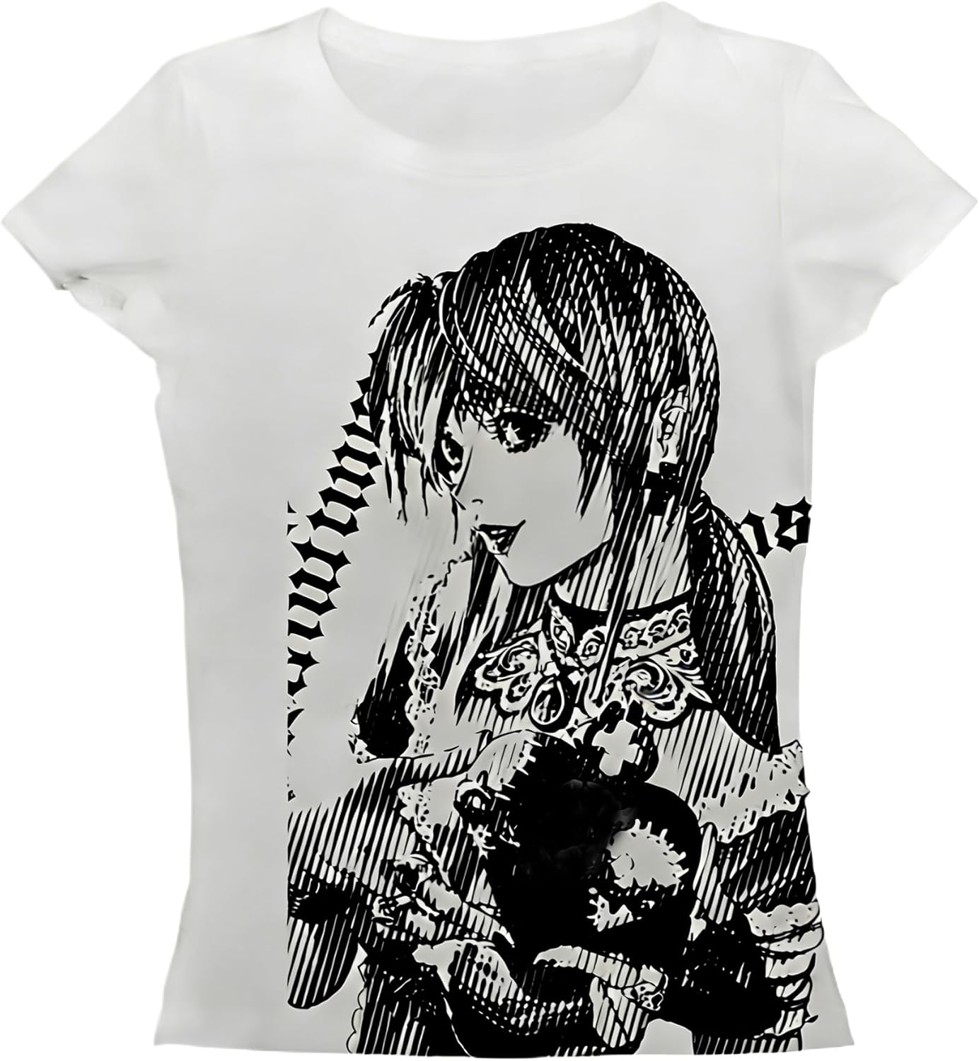 Graphic Tees Y2k Baby Tee Teens 2000s Vintage T Shirts Emo Grunge Printed Summer Crop Tops 2024