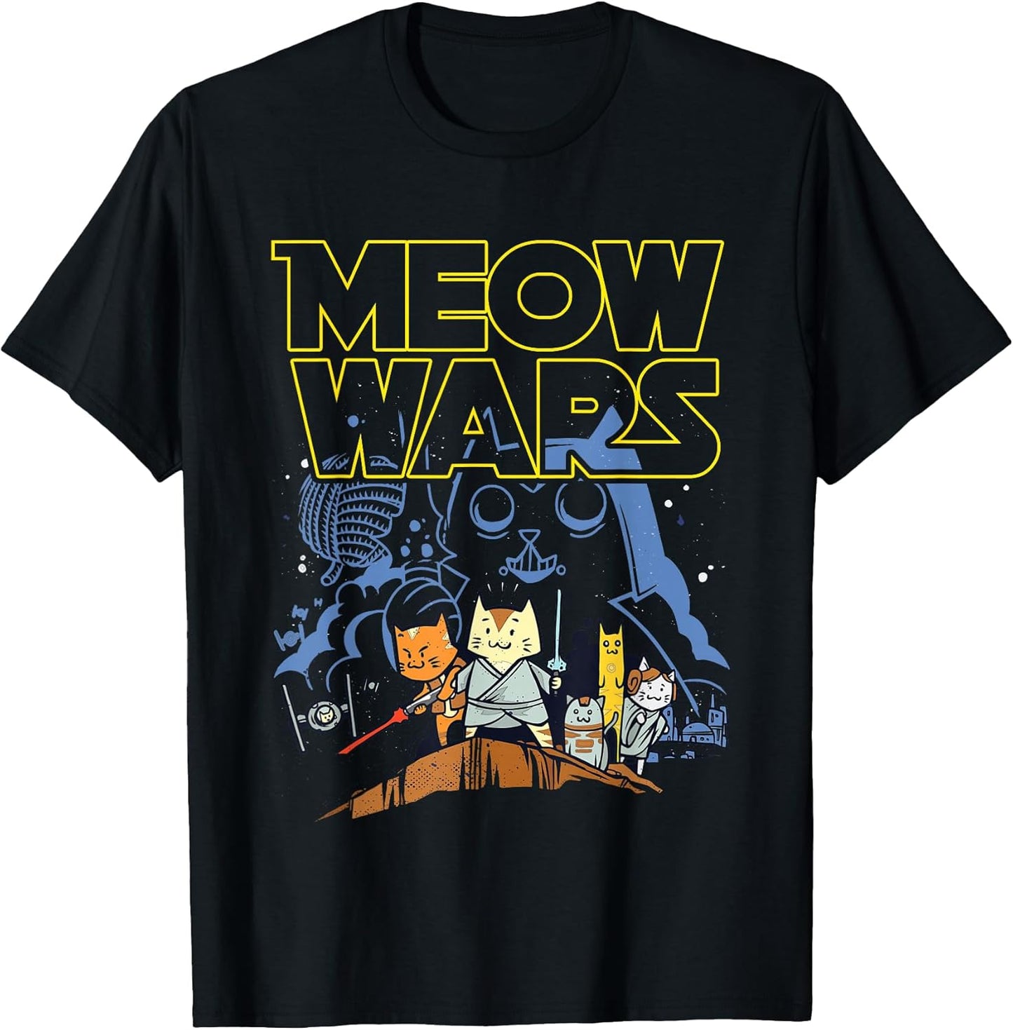Meow Wars Cat Gifts for Cat Lovers Cat Stuff Themed Gifts T-Shirt