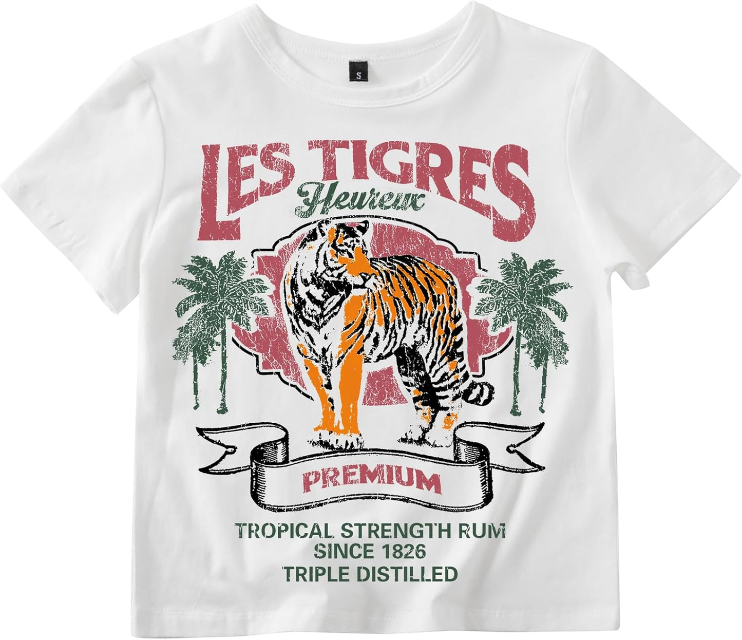 Cute Tiger Graphic Baby Tees for Women Y2k Preppy Summer Cropped Shirts Aesthetic Crop Tops Teen Girl Trendy Clothes
