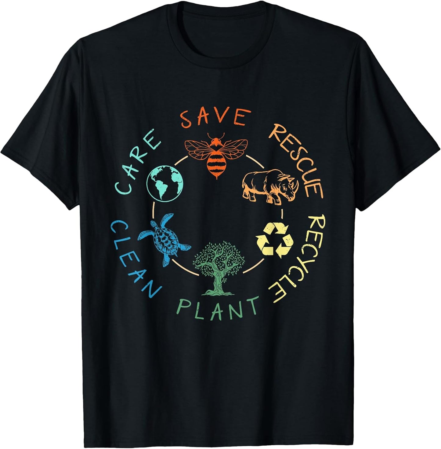 Save Bees Rescue Animals Recycle Plastic Earth Day T-Shirt