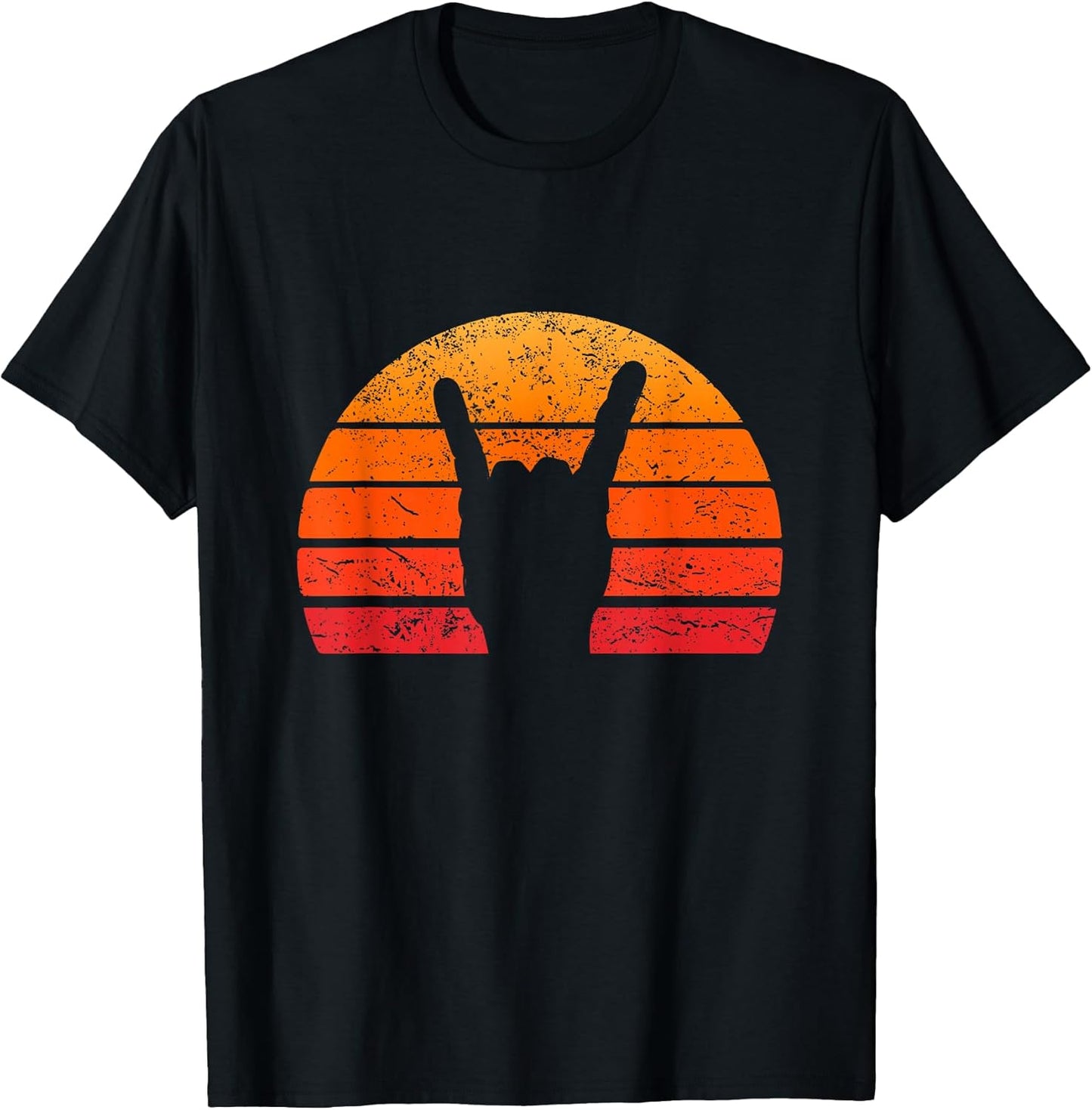 Retro Sun Rock Hand Sign Punk Rocker Music Festival T-Shirt