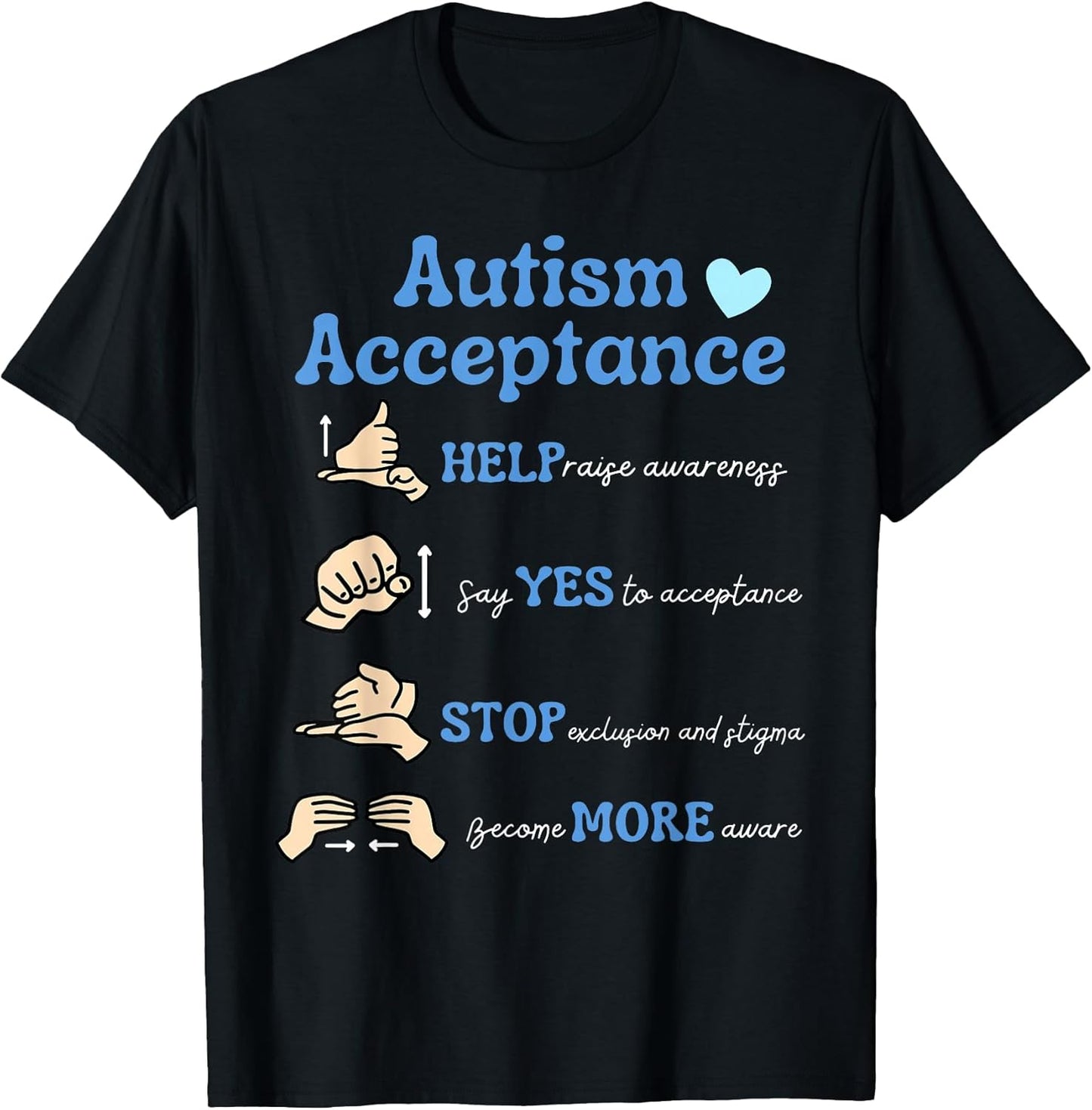 Autism Awareness Acceptance Hand Neurodiversity SPED Teacher T-Shirt