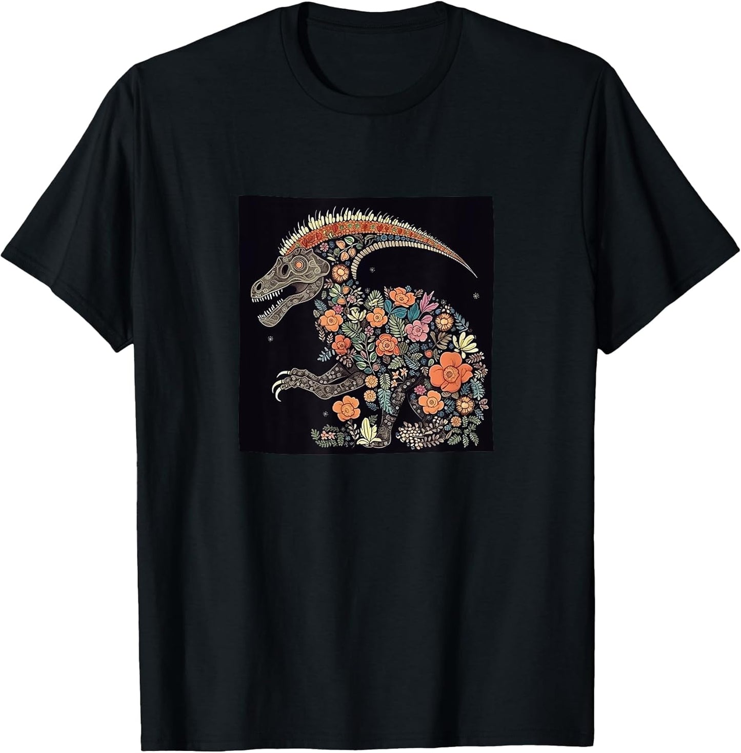 Dinosaur Boho Flowers Graphic Merch