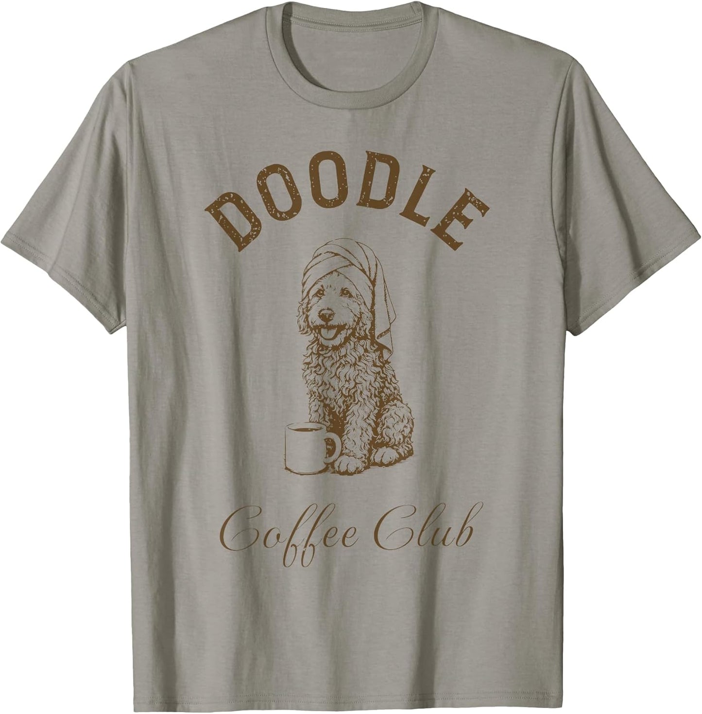 Doodle Coffee Club Cute Dog Lover Coffee Design T-Shirt