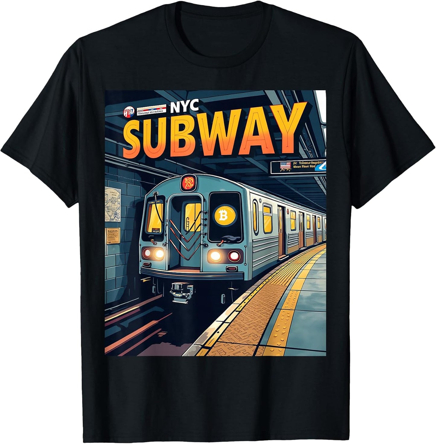 Retro NYC Subway Train - Urban City Vibes Design T-Shirt