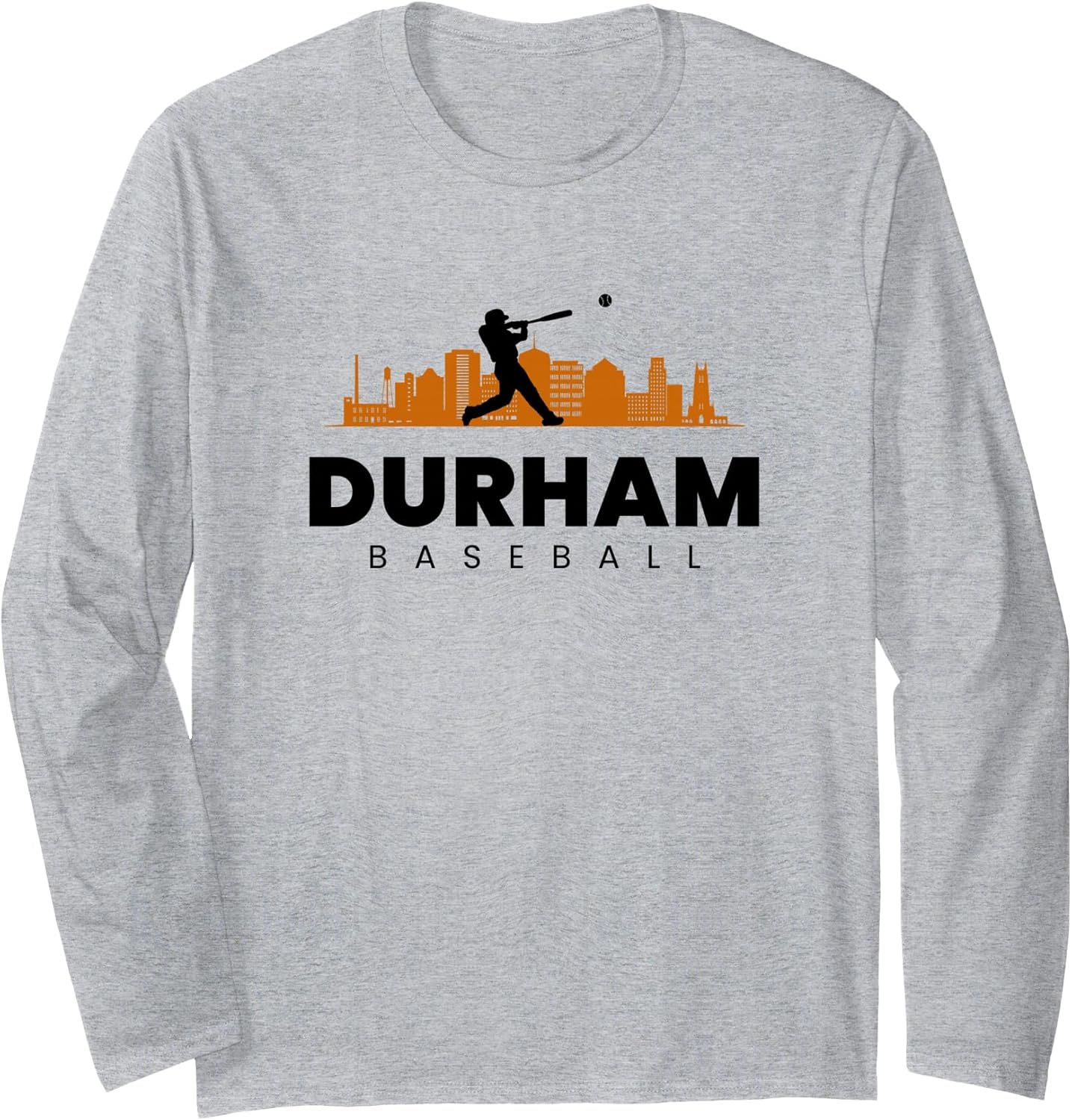 Durham Baseball Vintage Minimalist Retro Baseball Lover Long Sleeve T-Shirt