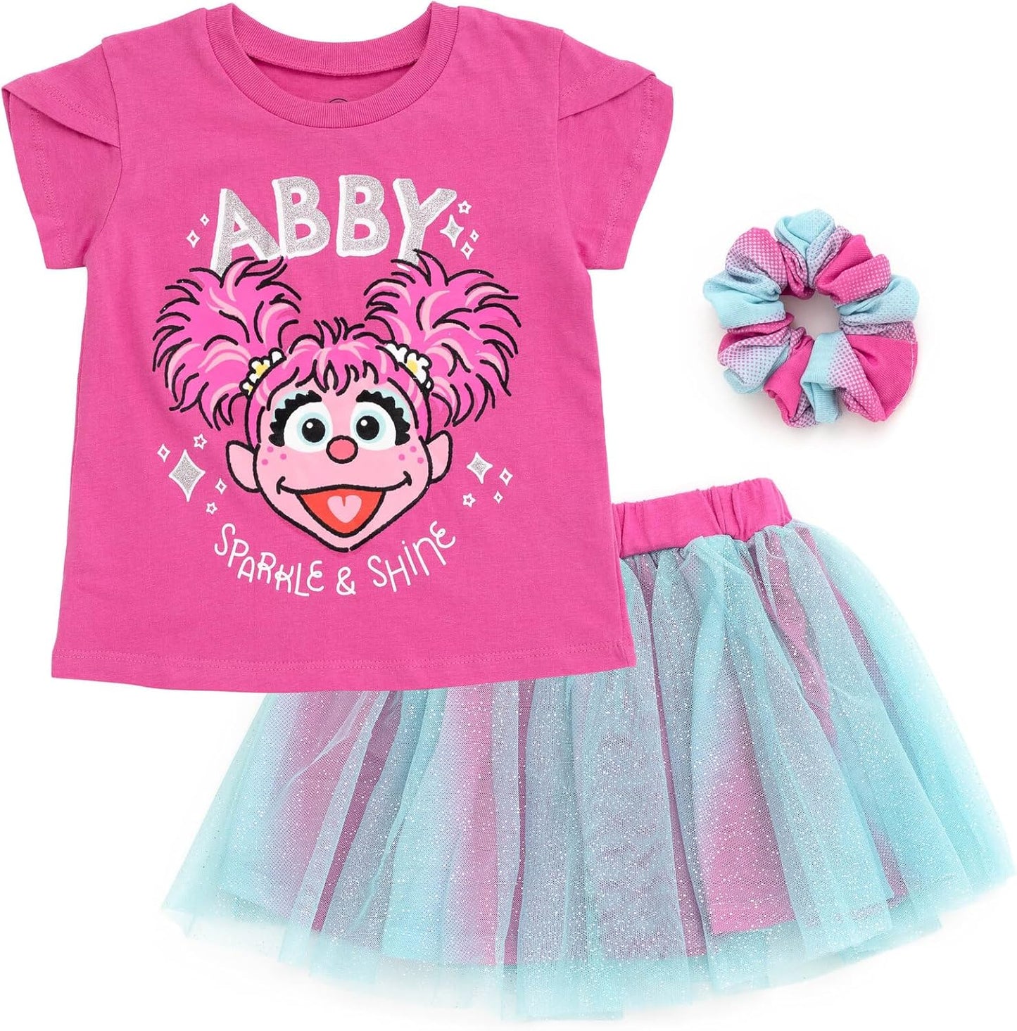 3pc T-Shirt, Skirt & Scrunchie Set Infant to Little Kid Sizes (12 Months - 7-8)