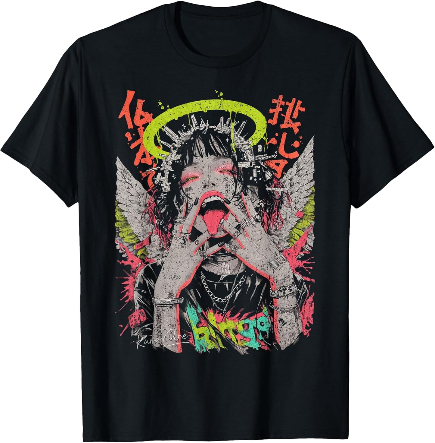Japanese Streetwear Cyberpunk Y2K Techwear Retro Manga Anime T-Shirt