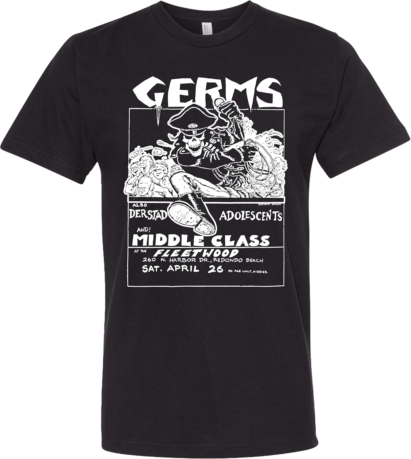 Rare Vintage Germs Punk Rock Concert Flyer Shirt