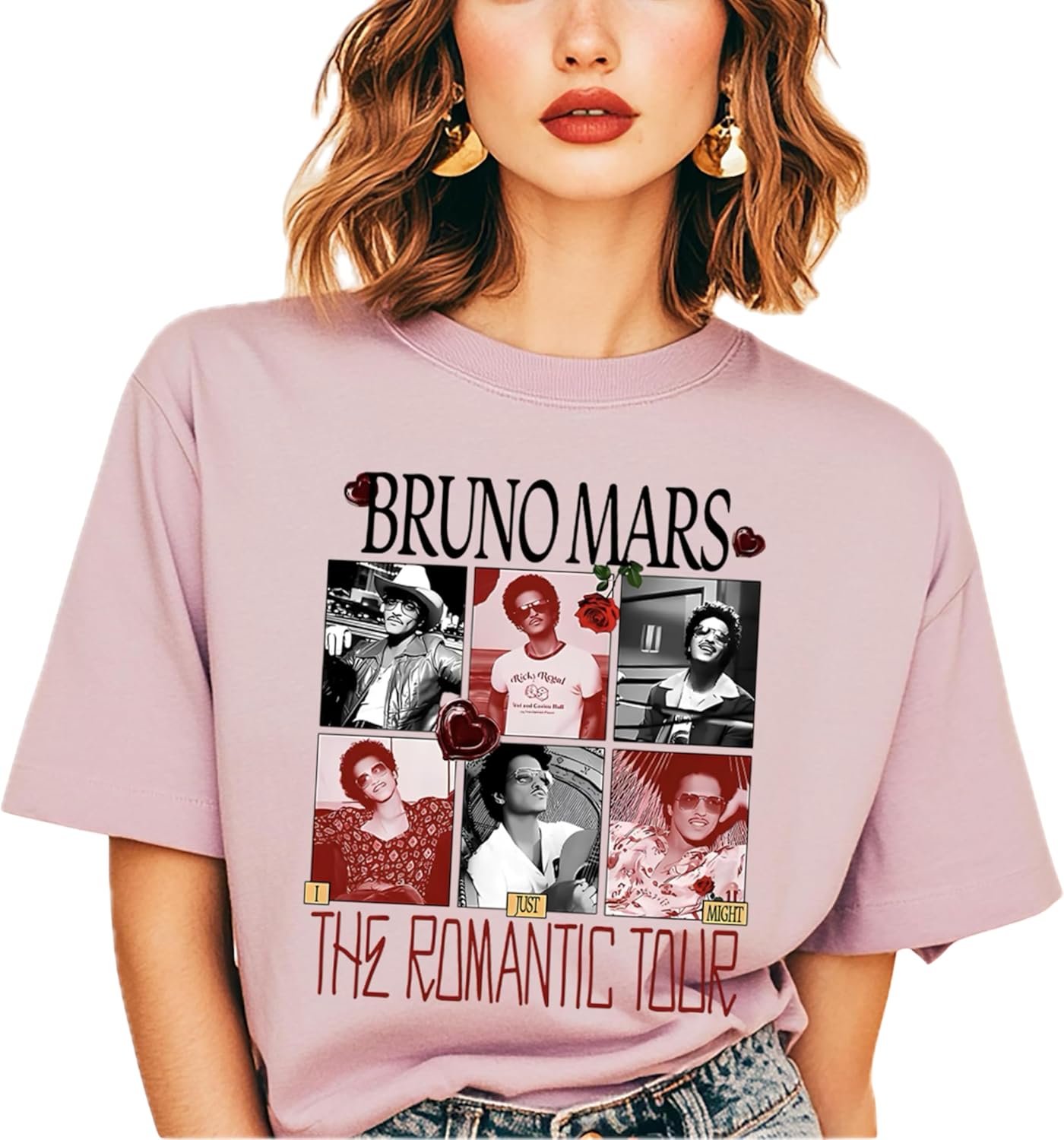 Handmade Bruno The Romantic Tour T-Shirt, Concert Merch Best Friend Matching tee Shirt 2026 Multicolor Unisex