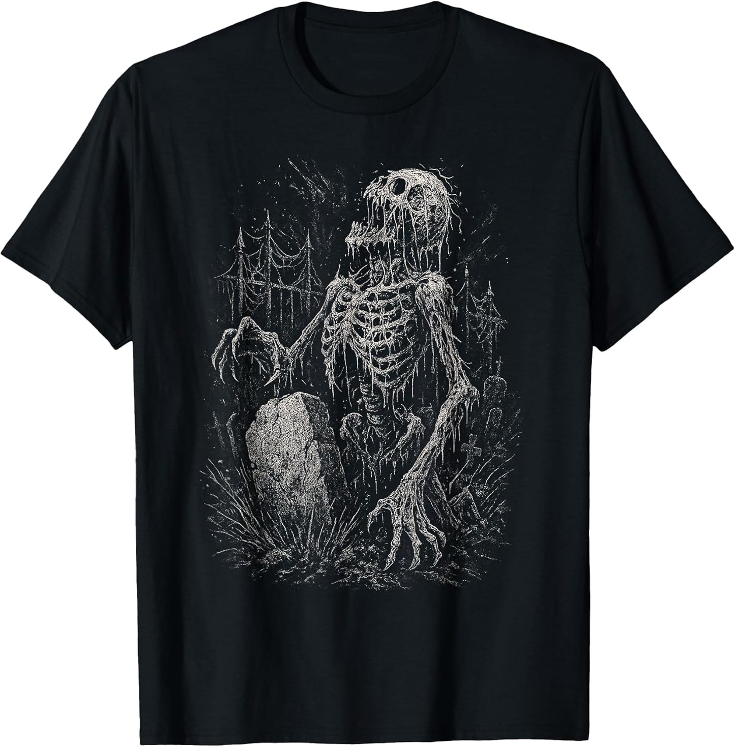 Zombie Skeleton Undead Horror Grave Goth Alt Alternative Art T-Shirt