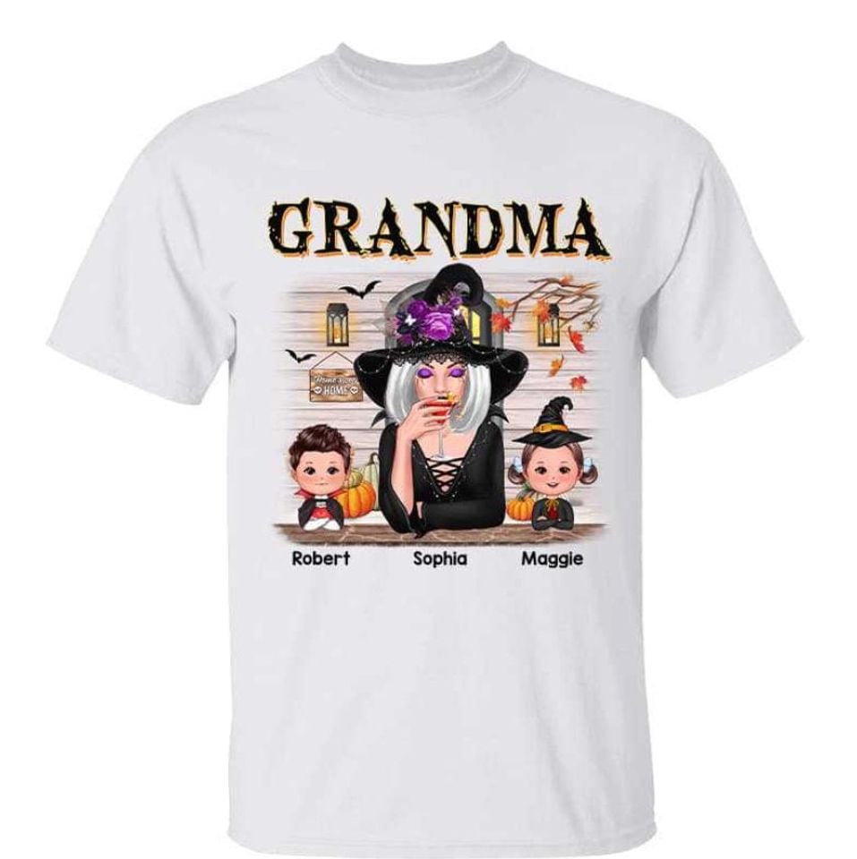 Grandma And Her Grandkids Halloween Shirt
