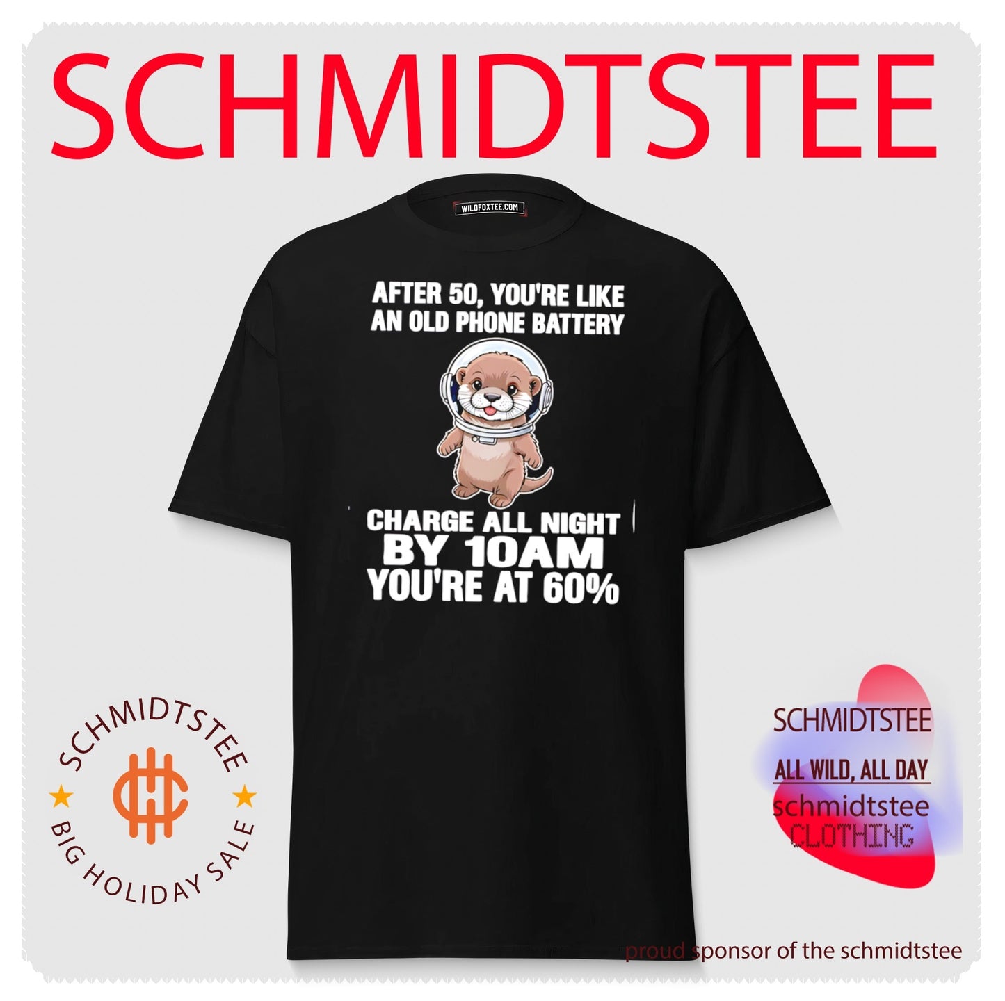 After 50 you’re like an old phone battery charge otter cartoon shirt