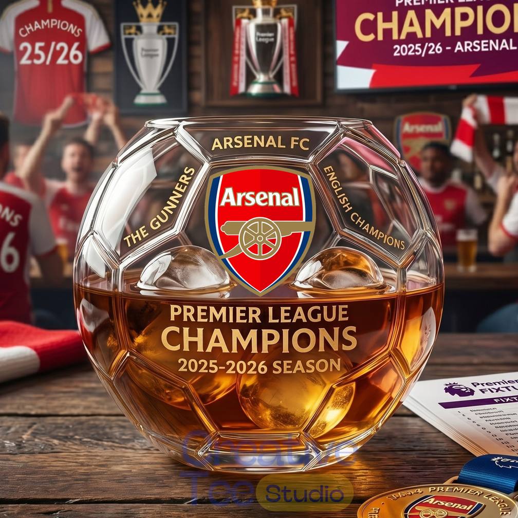 Arsenal 2025/26 Premier League Champions Commemorative Whiskey Glass