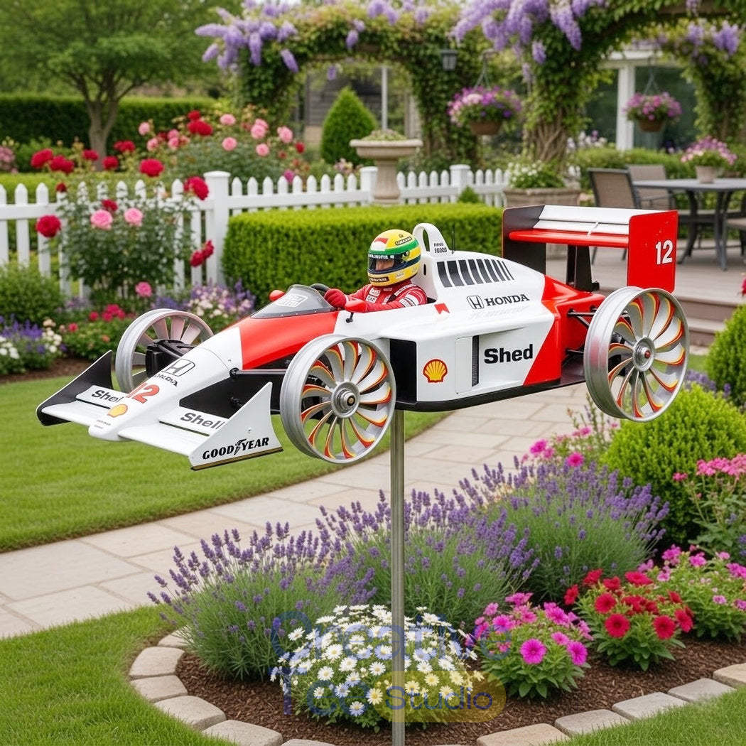 Ayrton Senna & McLaren MP4/4-Themed Garden Windmill