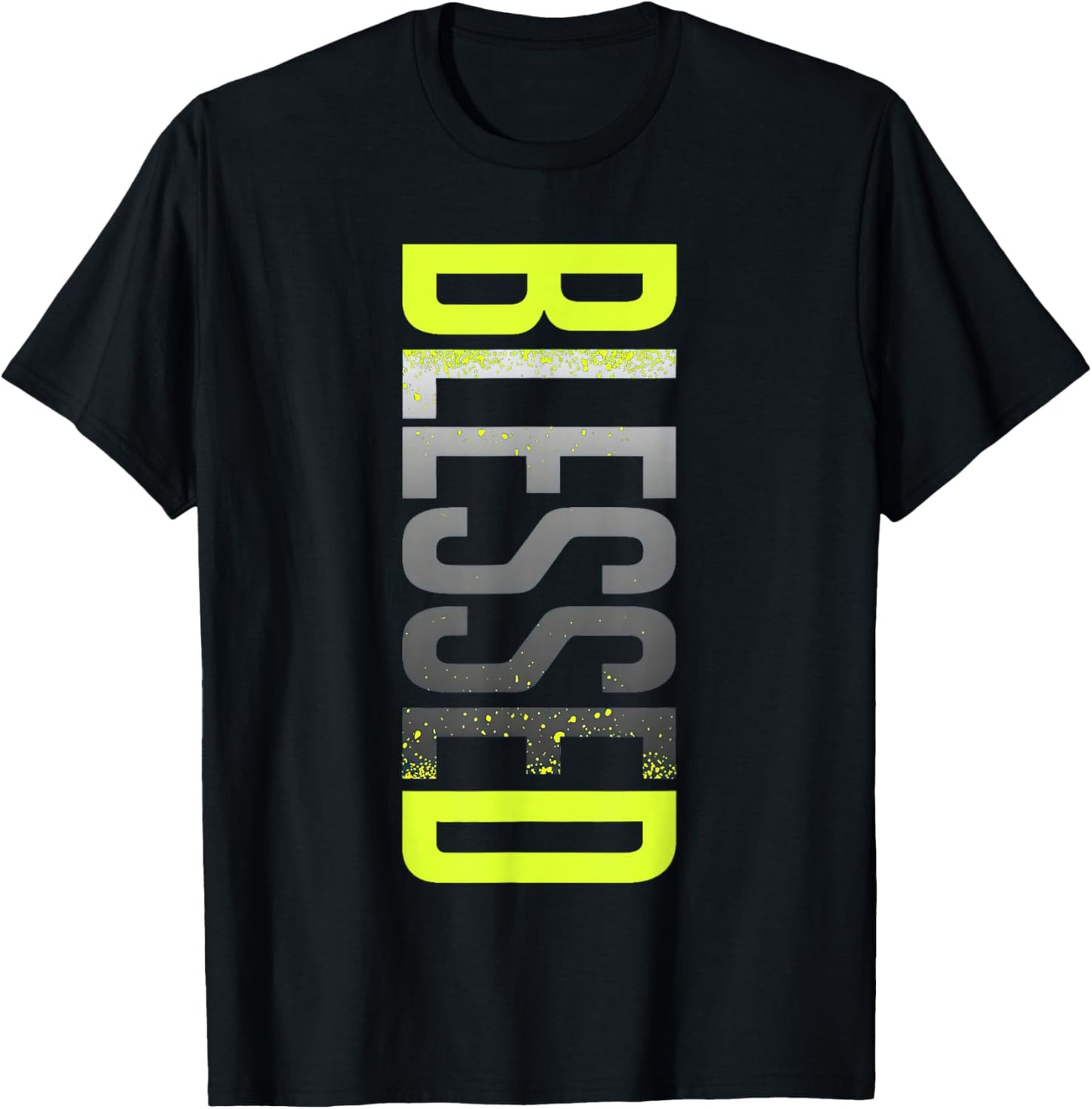 Neon Yellow Black Cool Grey Graphic Match T-Shirt