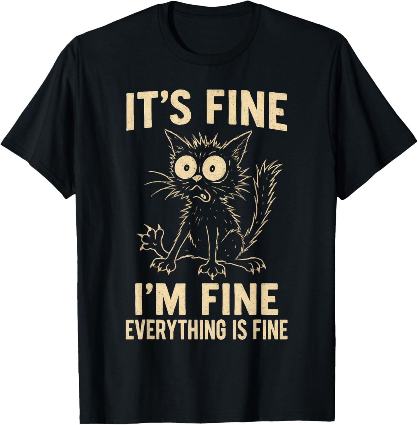 Funny Cat Graphic Tee Men Women Kids Weird Crazy Meme Cat T-Shirt