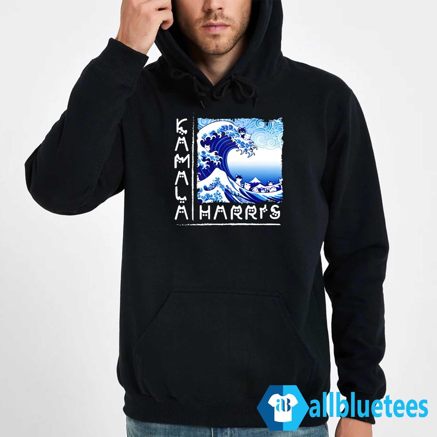 Blue Cats Wave Kamala Harris Cat Letterings Shirt