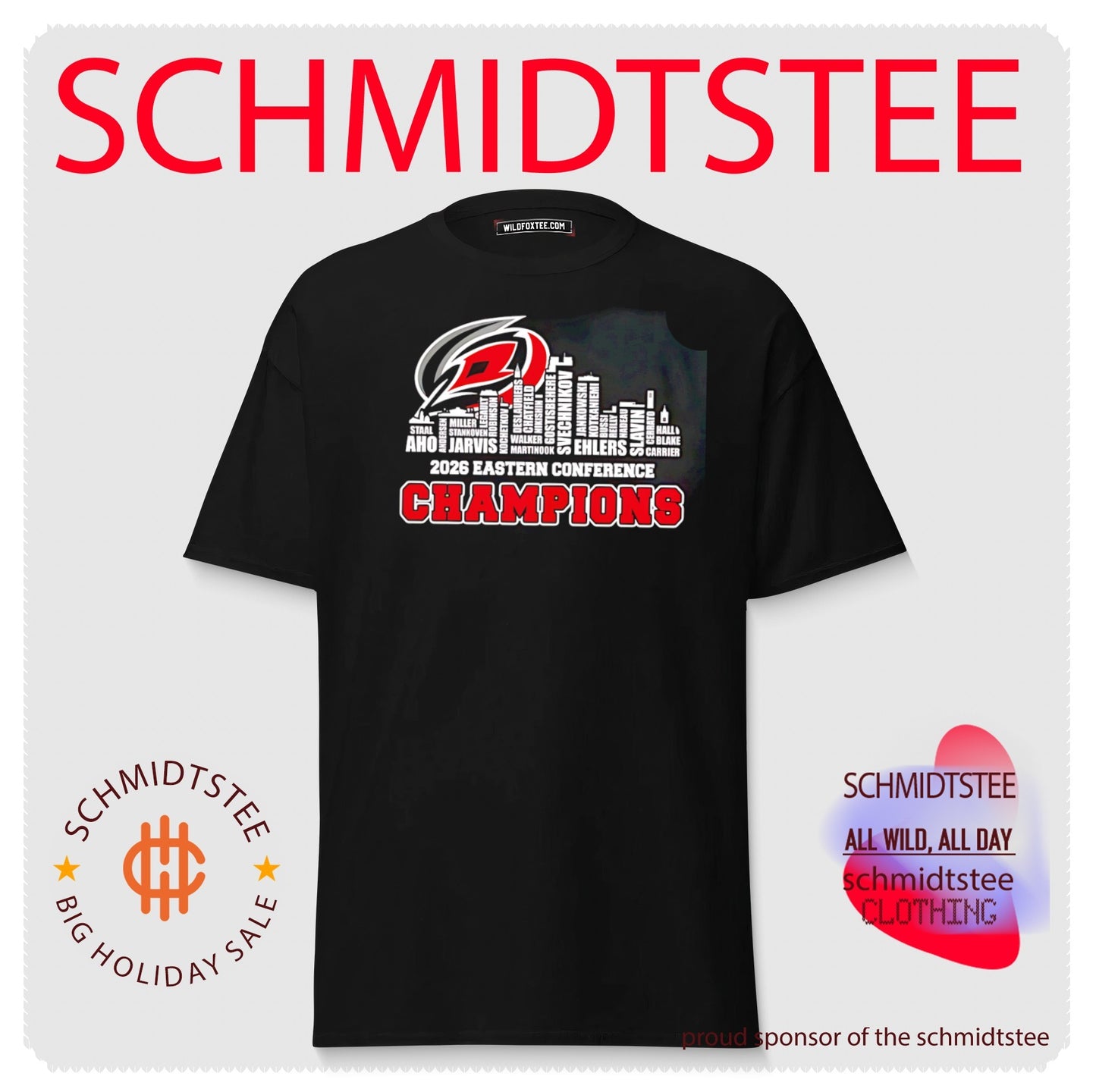 Carolina Hurricanes 2026 Eastern Conference Champions skyline text shirt