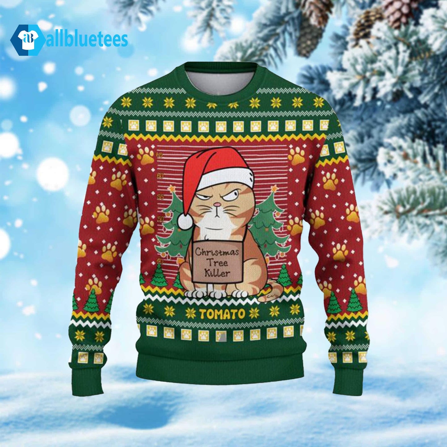 Cat Christmas Tree Killer Ugly Christmas Sweater