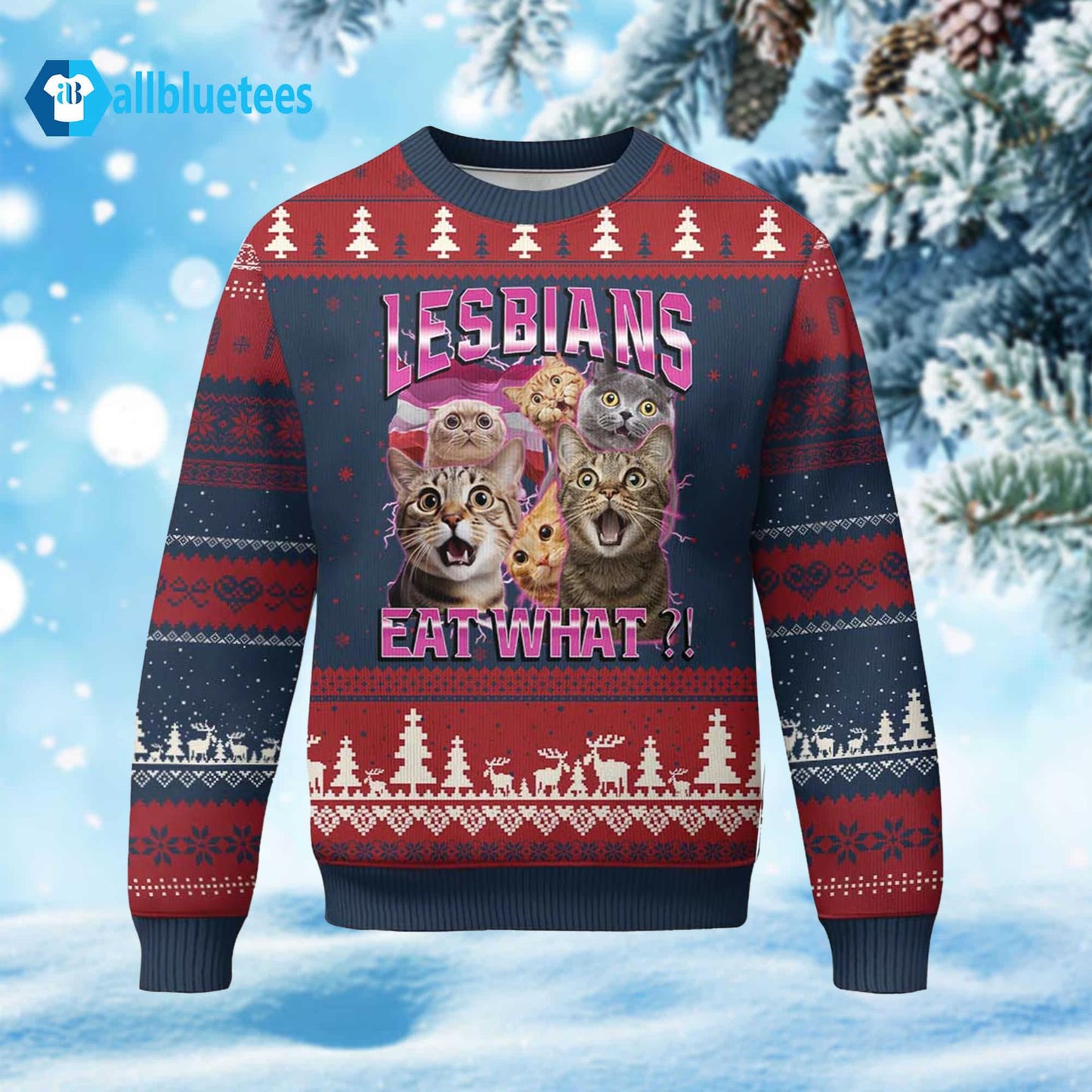 Cats Lesbians Eat What Ugly Christmas Sweater