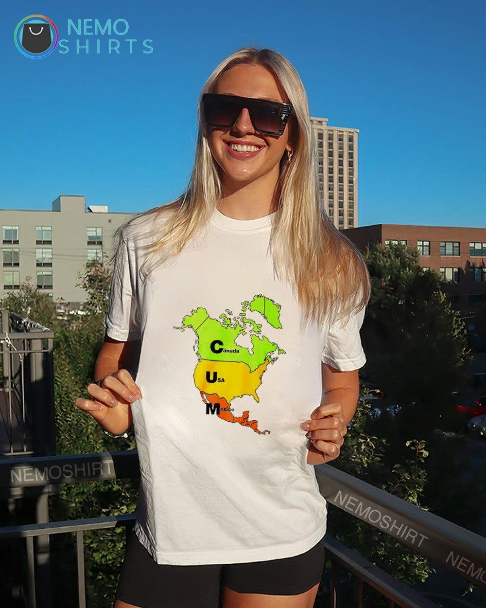 Cum map Canada USA and Mexico shirt