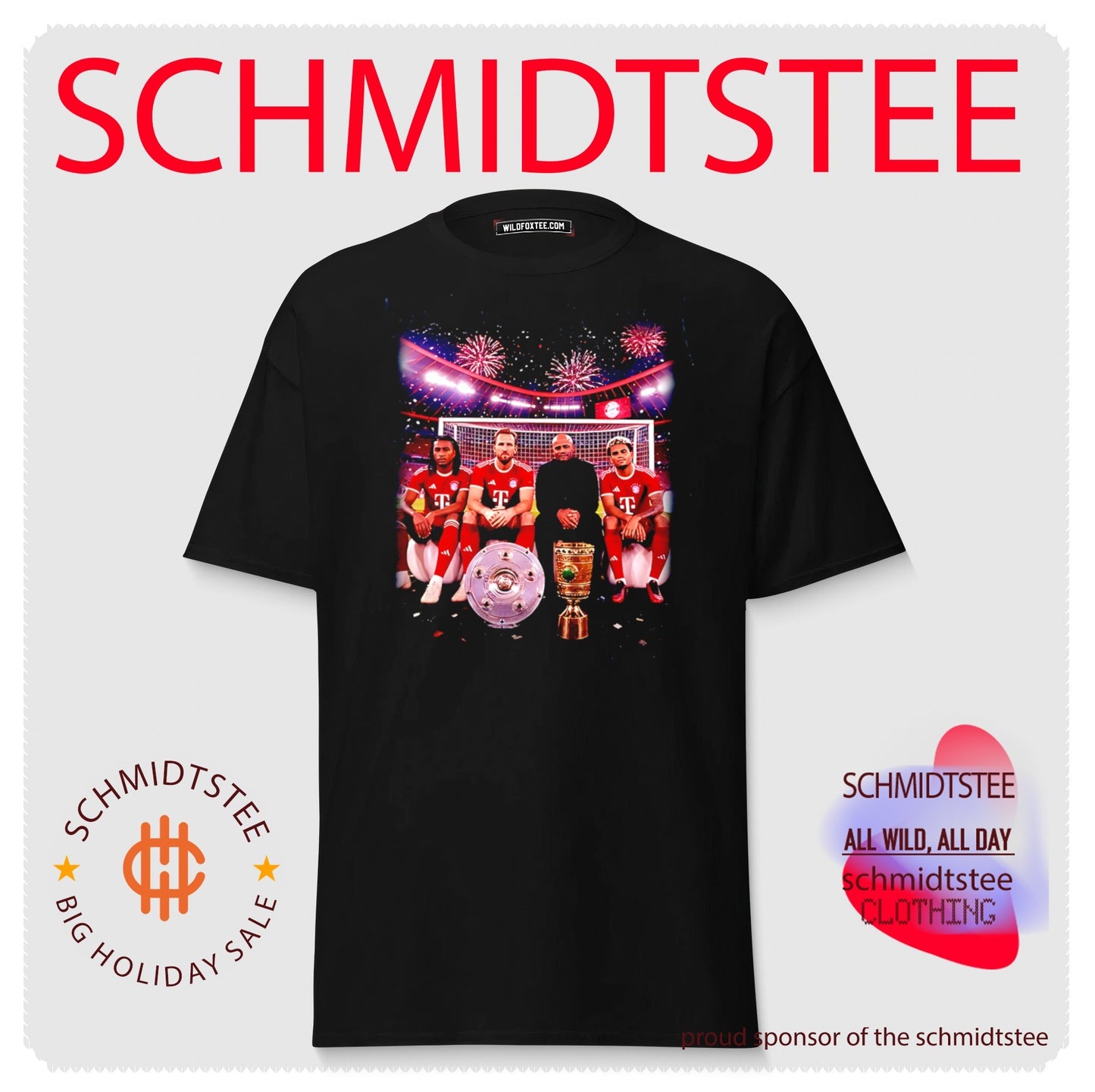 FC Bayern Munich 2026 Champions players celebrating victory shirt