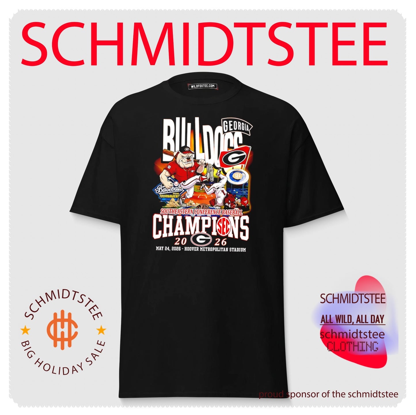 Georgia Bulldogs 2026 SEC Champions mascot shirt