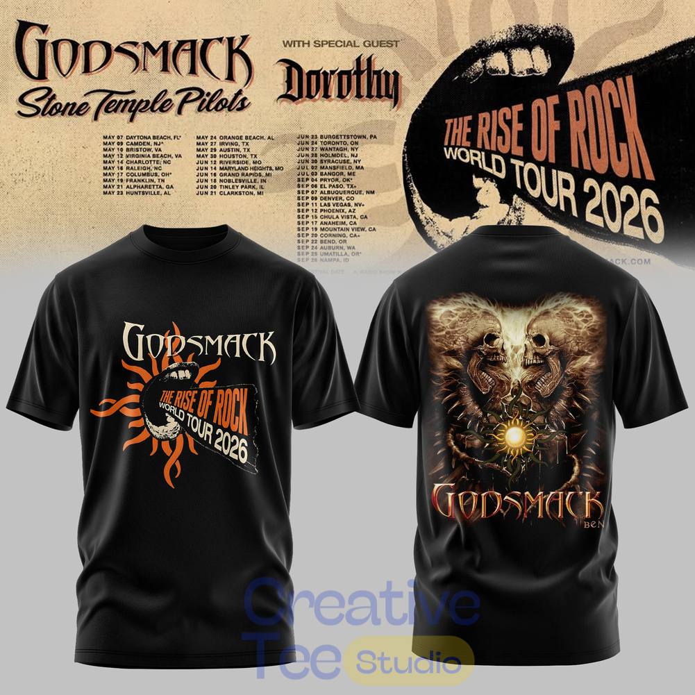 Godsmack The Rise of Rock World Tour 2026 Tee Hoodie