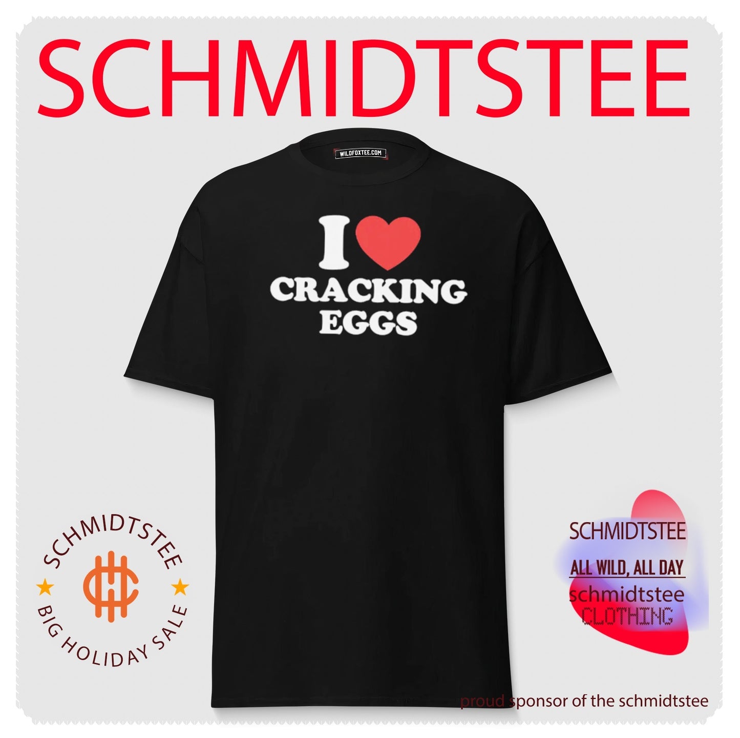 I Love Cracking Eggs heart text classic shirt