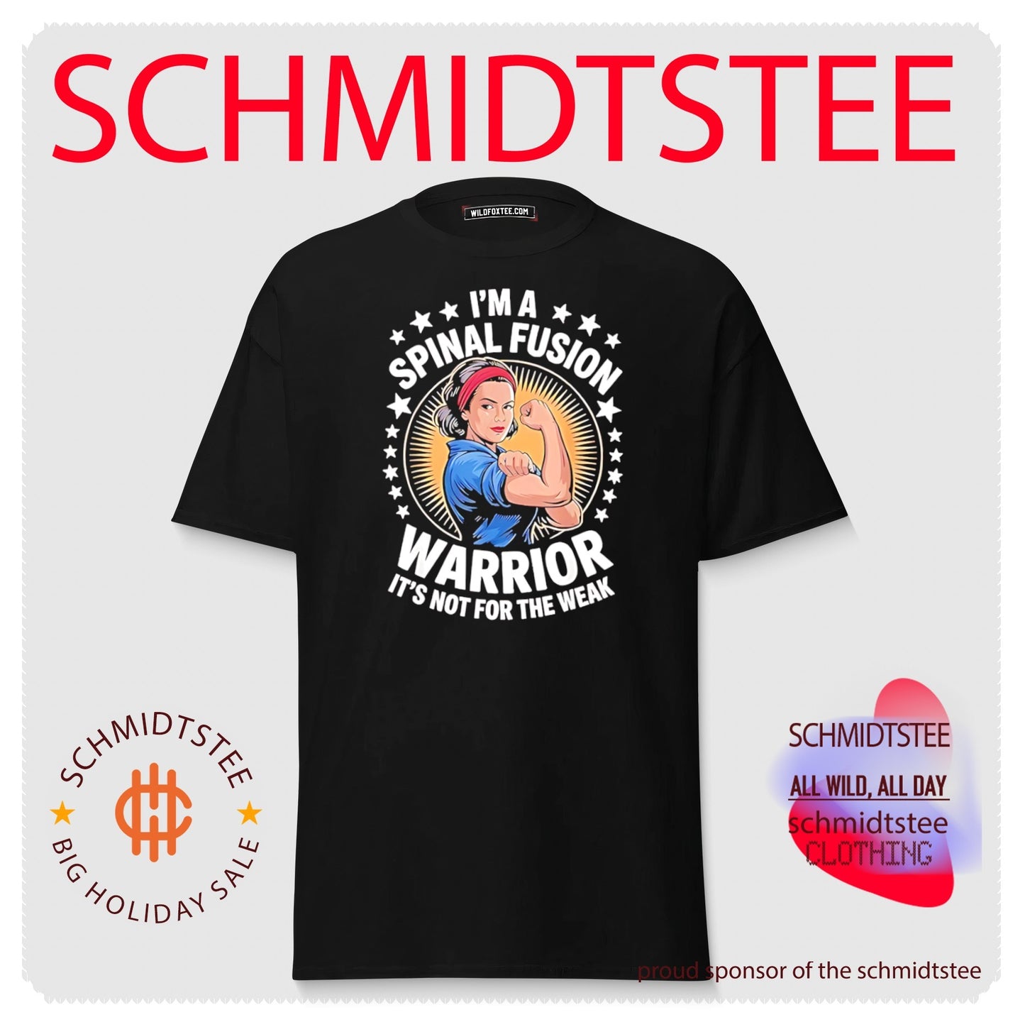 I’m a spinal fusion warrior it’s not Rosie the Riveter style graphic shirt
