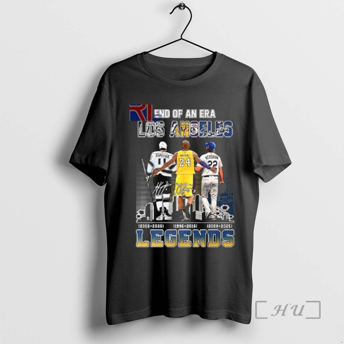 Limited Edition End Of An Era Los Angeles Legends Kopitar Bryant And Kershaw T Shirts