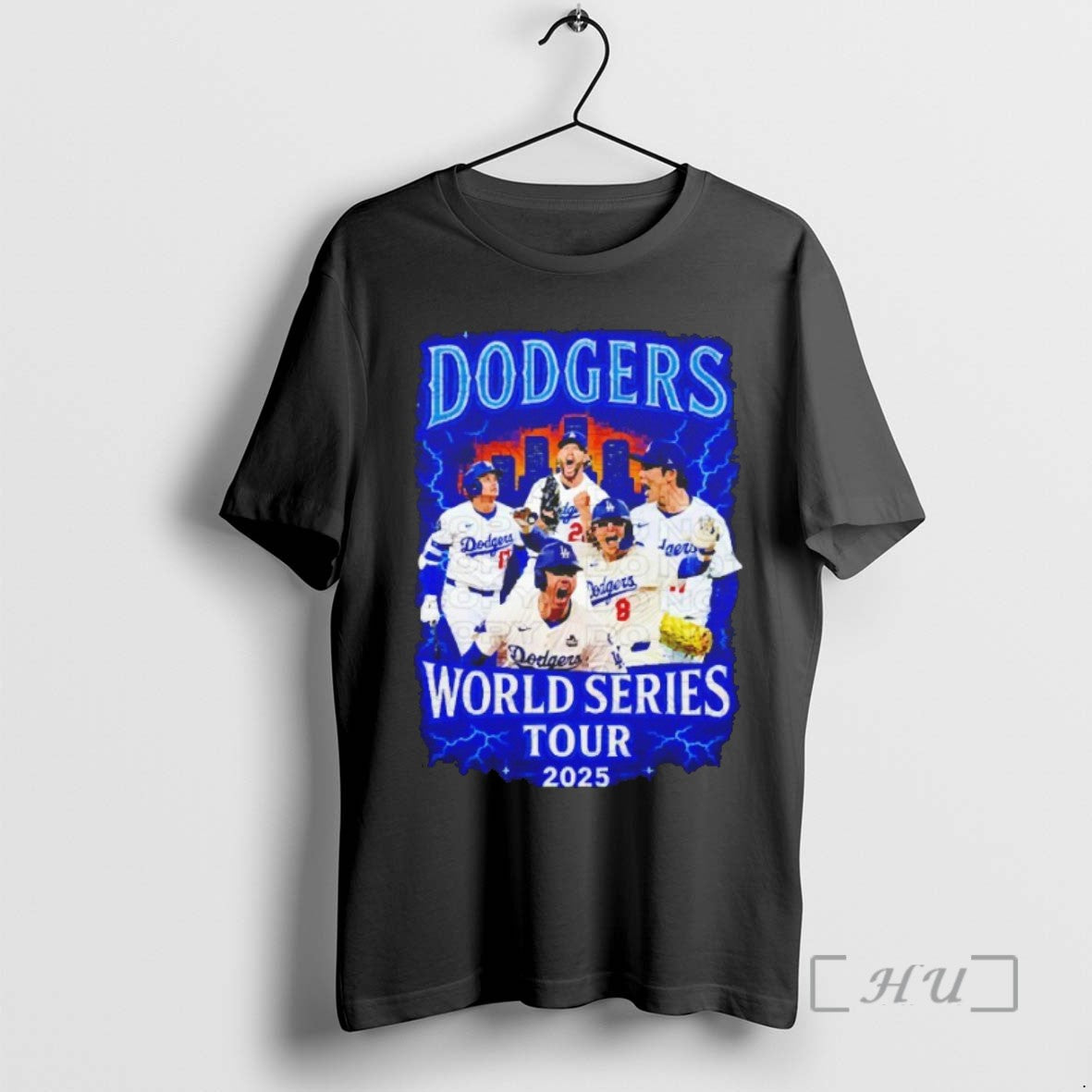 Limited Edition Los Angeles Dodgers 2025 World Series Tour Player Skyline Blackshirt T Shirts Sweater