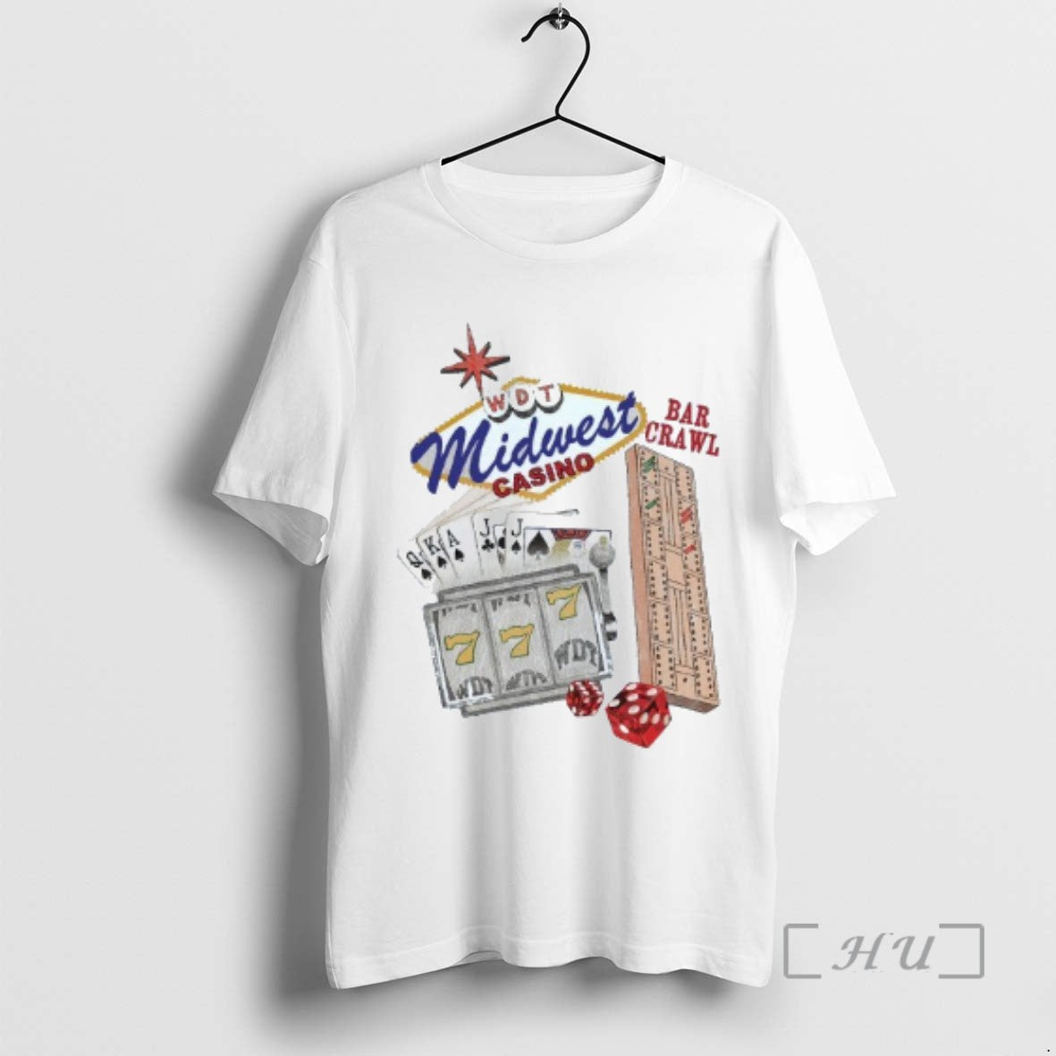 Limited Edition Wdt Midwest Casino Bar Crawl Mens White Tee
