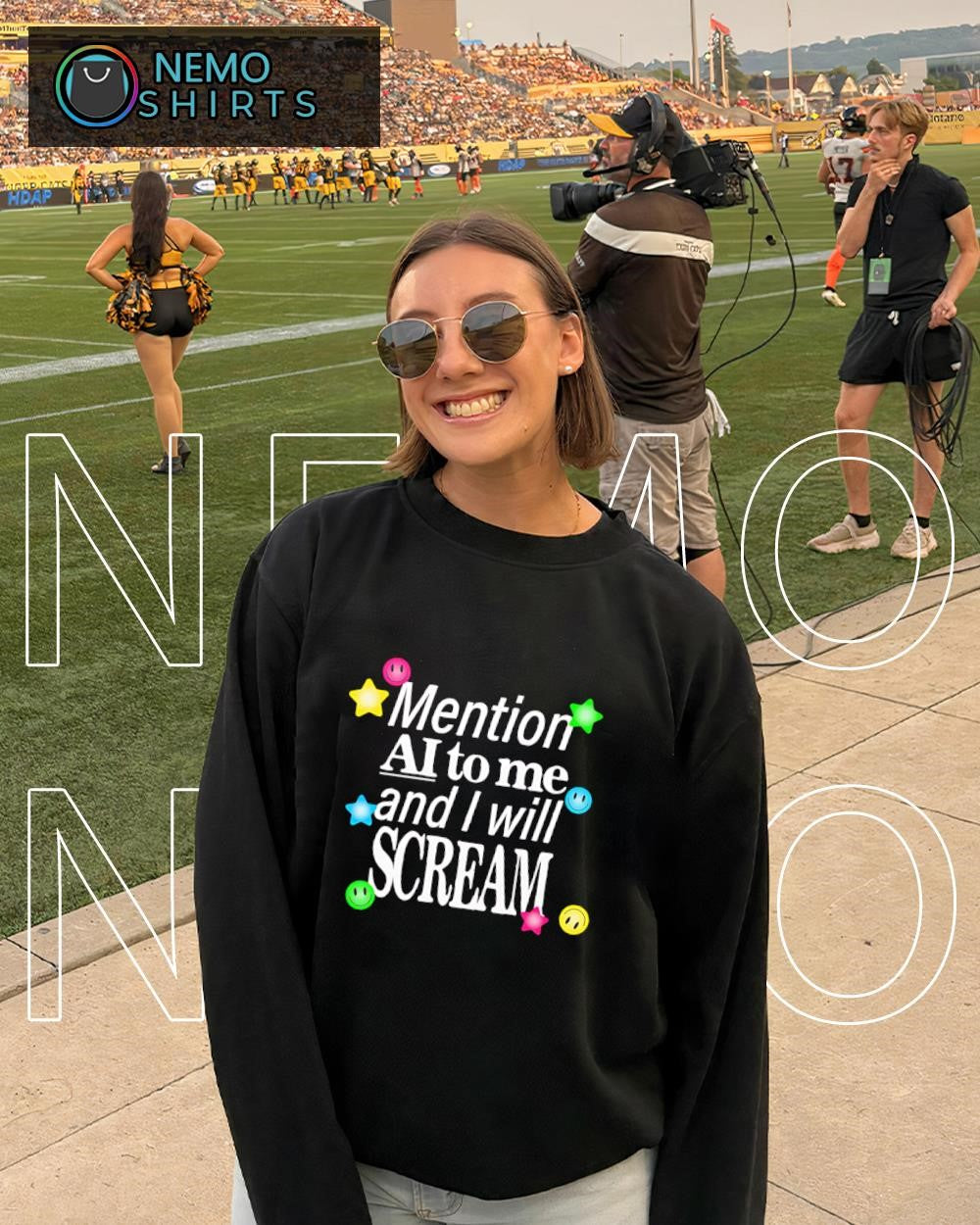 Mention AI to me and I will scream colorful stars shirt