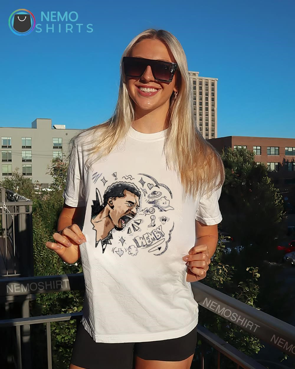 NBA Finals winning Wemby game faces shirt