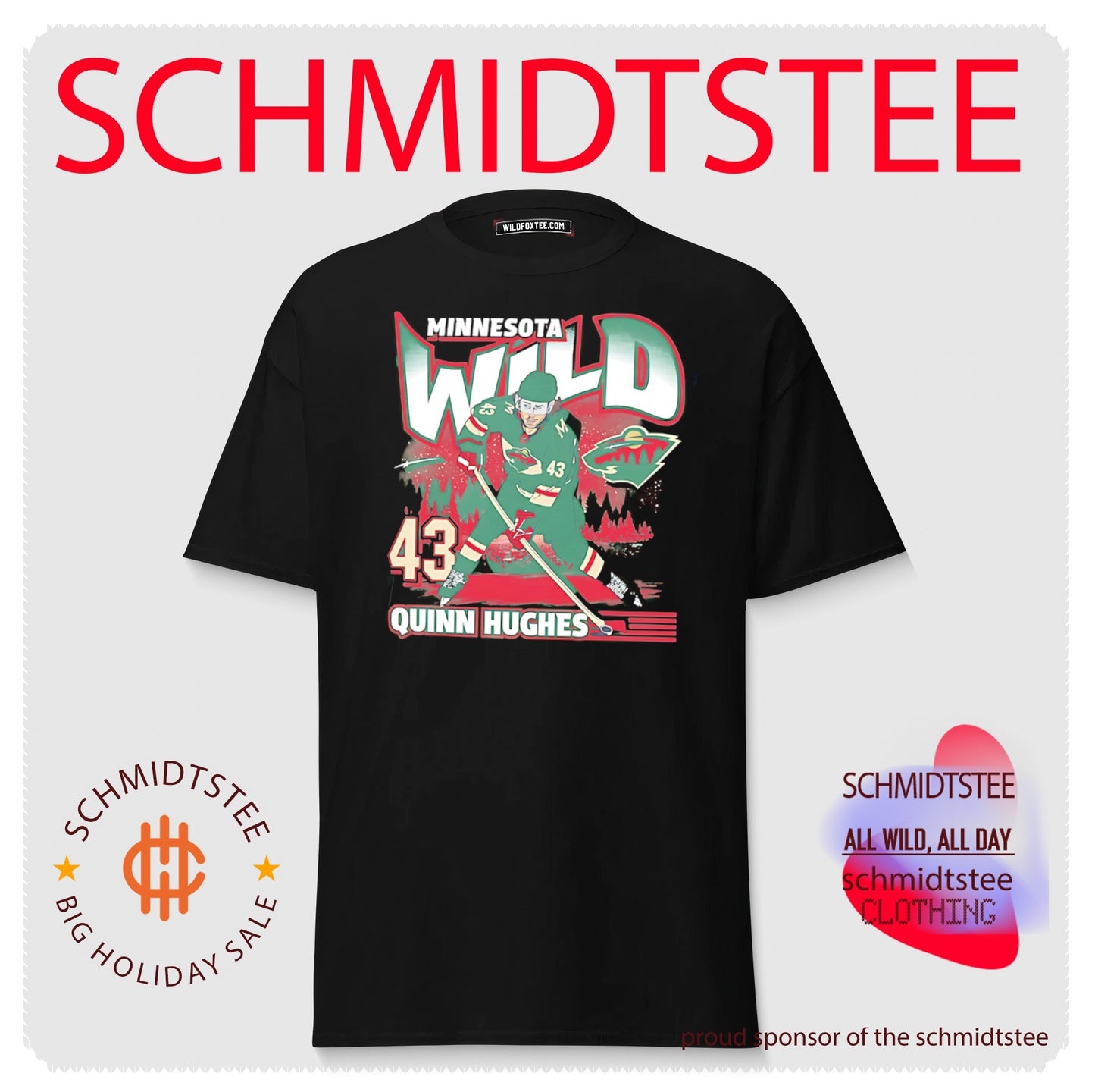 Minnesota Wild Quinn Hughes City Name & Number shirt