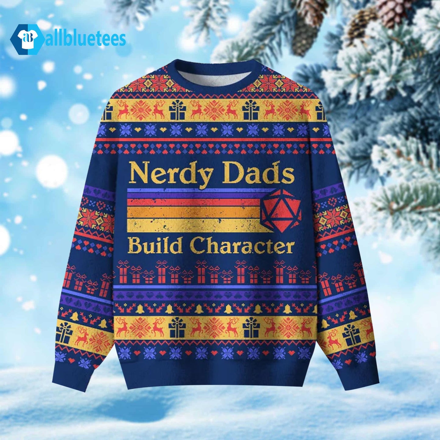 Nerdy Dads Build Character Ugly Christmas Sweater