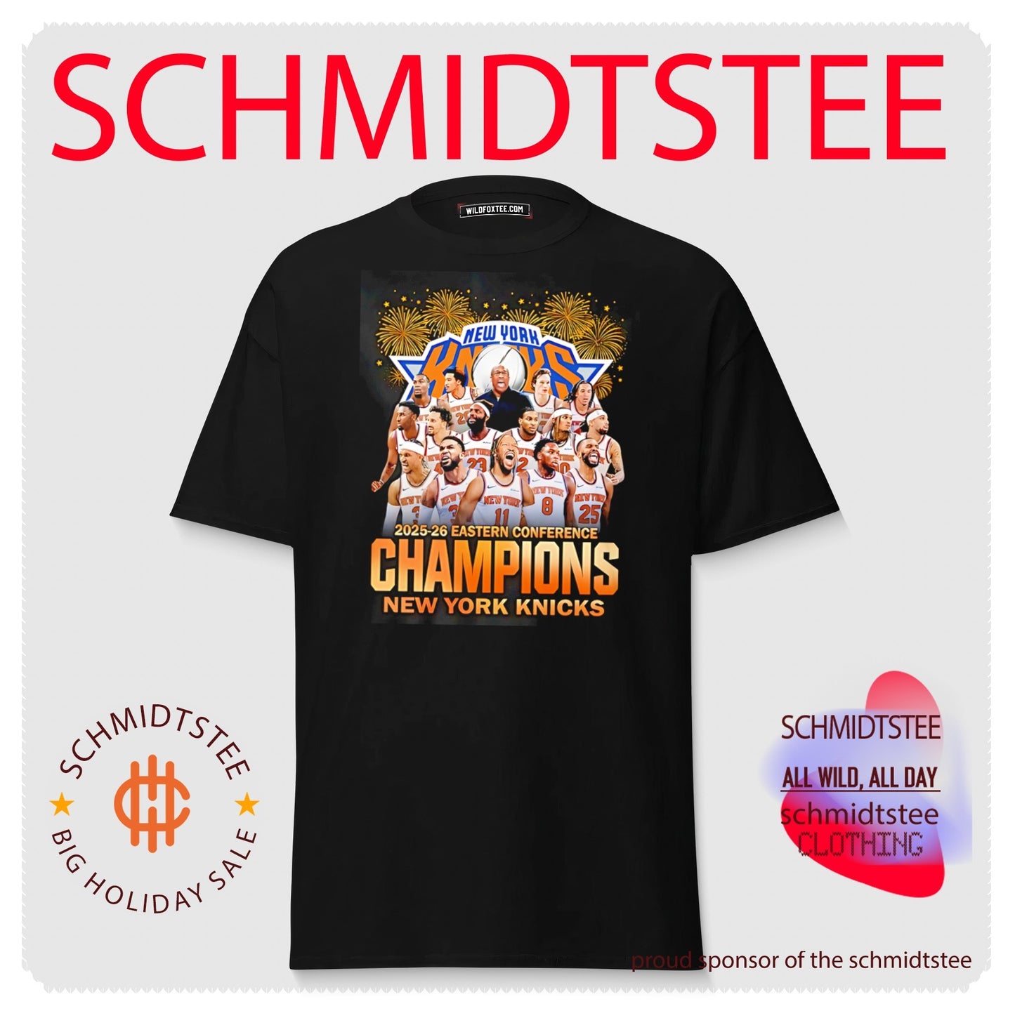 New York Knicks 2025-26 Eastern Conference Champions team collage shirt