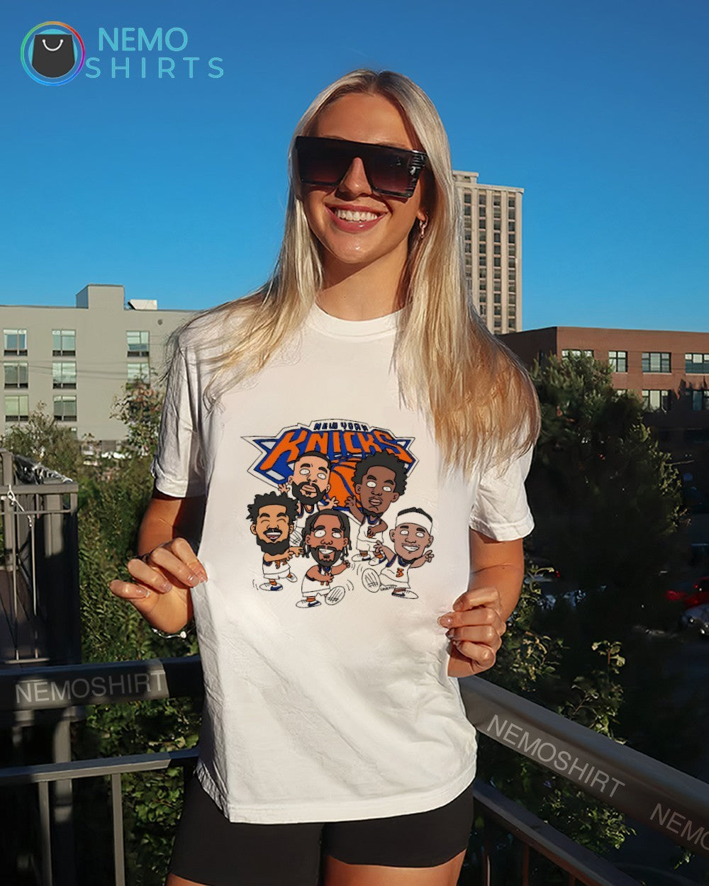 New York Knicks starting five player cartoon shirt