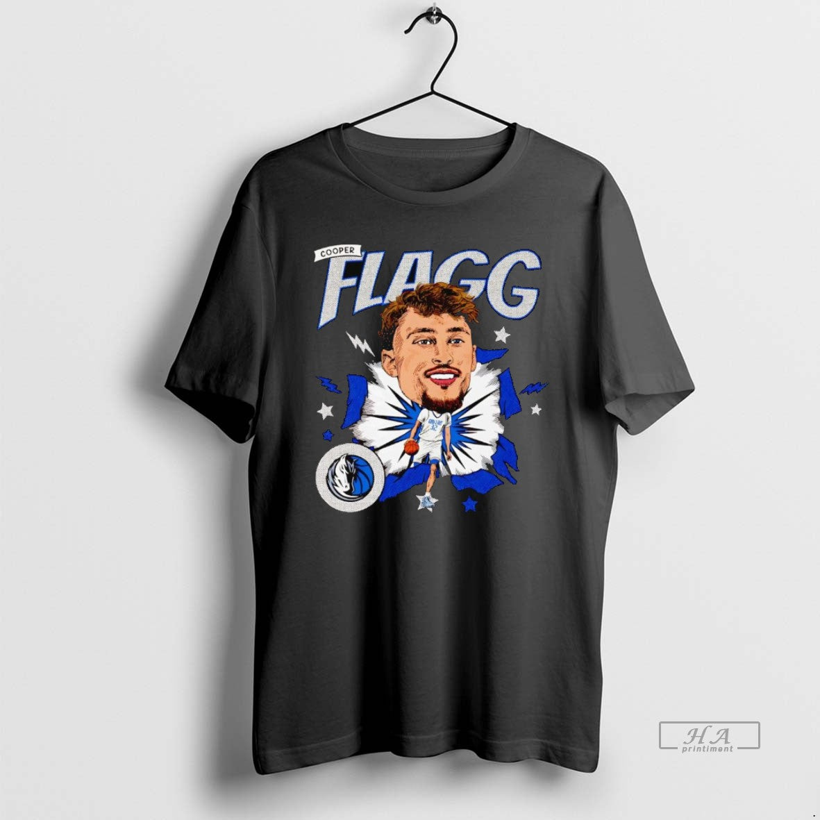 Official Cooper Flagg Big Head Caricature Mavericks