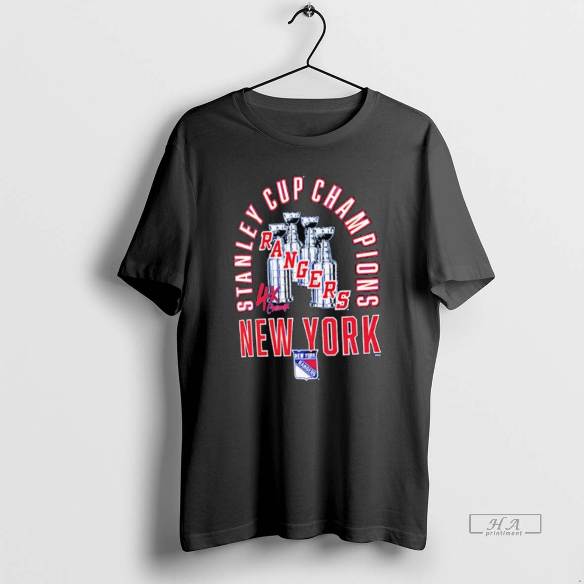 Official New York Rangers Fanatics Blue 4x Stanley Cup Champions