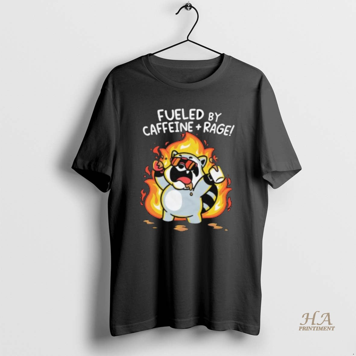 Official Raccoon Fueled By Caffeine Rage Graphic