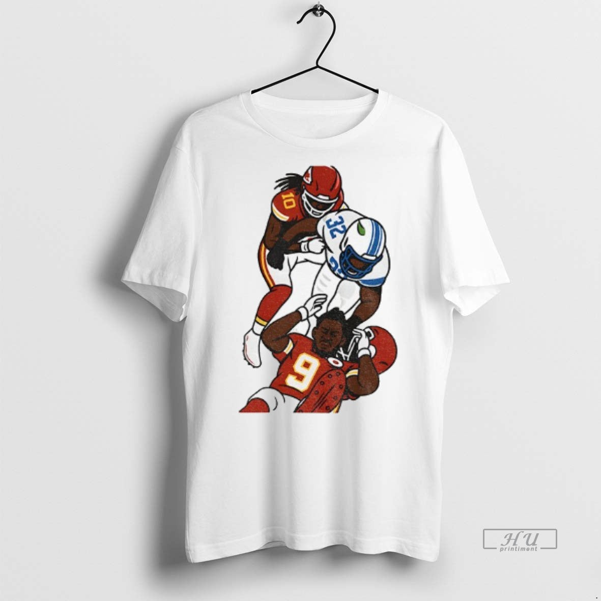 Officials Detroit Vs Everybody Detroit Lions Vs Kc Chiefs Football Match Moment Art Graphic Tee