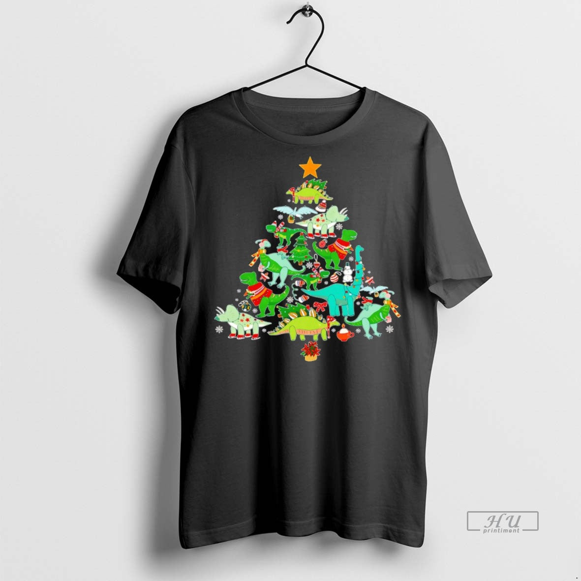 Officials Dinosaur Christmas Tree Holiday Graphic Tee Shirt Sweater