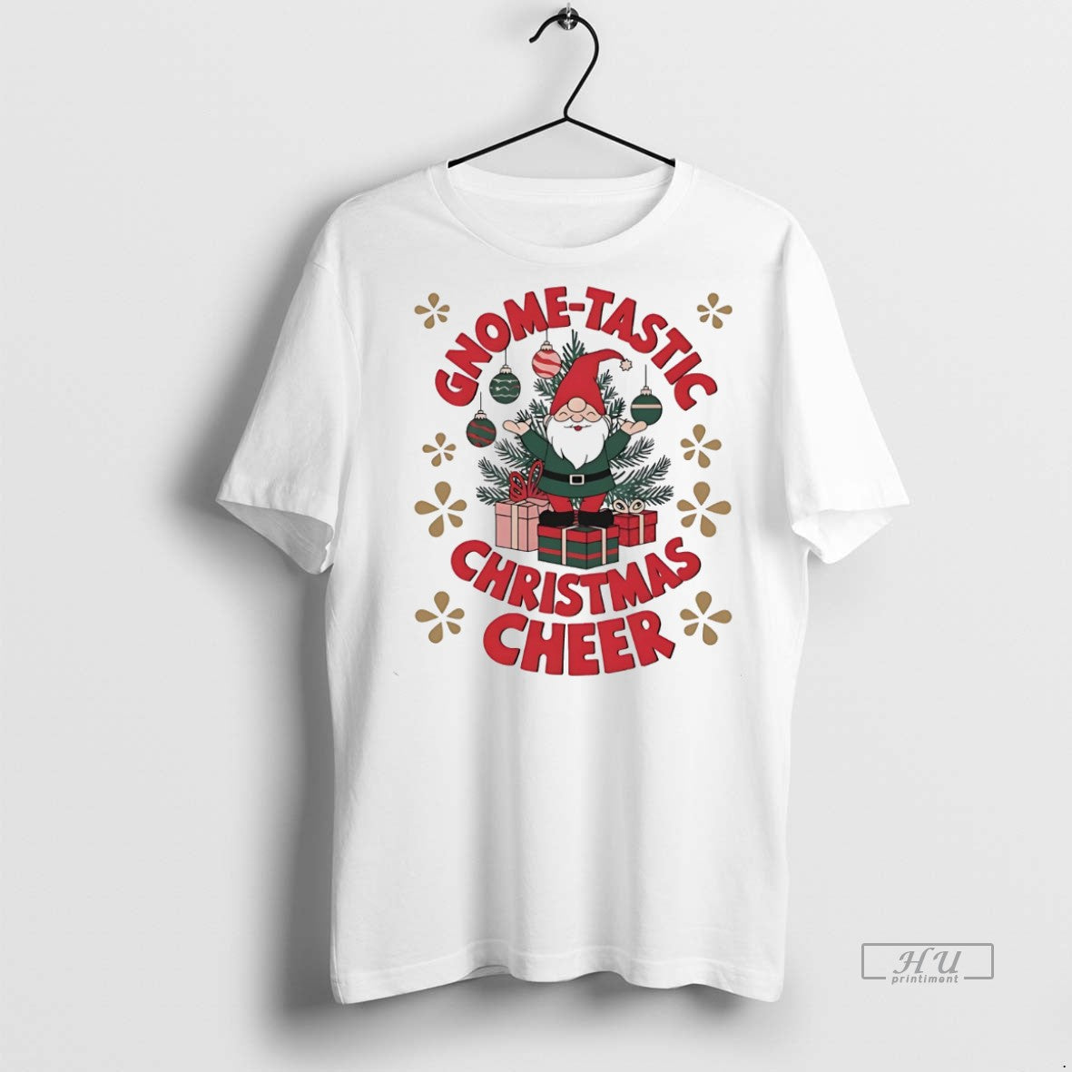 Officials Gnome Tastic Christmas Cheer Gnome Gifts Tree White Graphic Tee Shirt Sweater