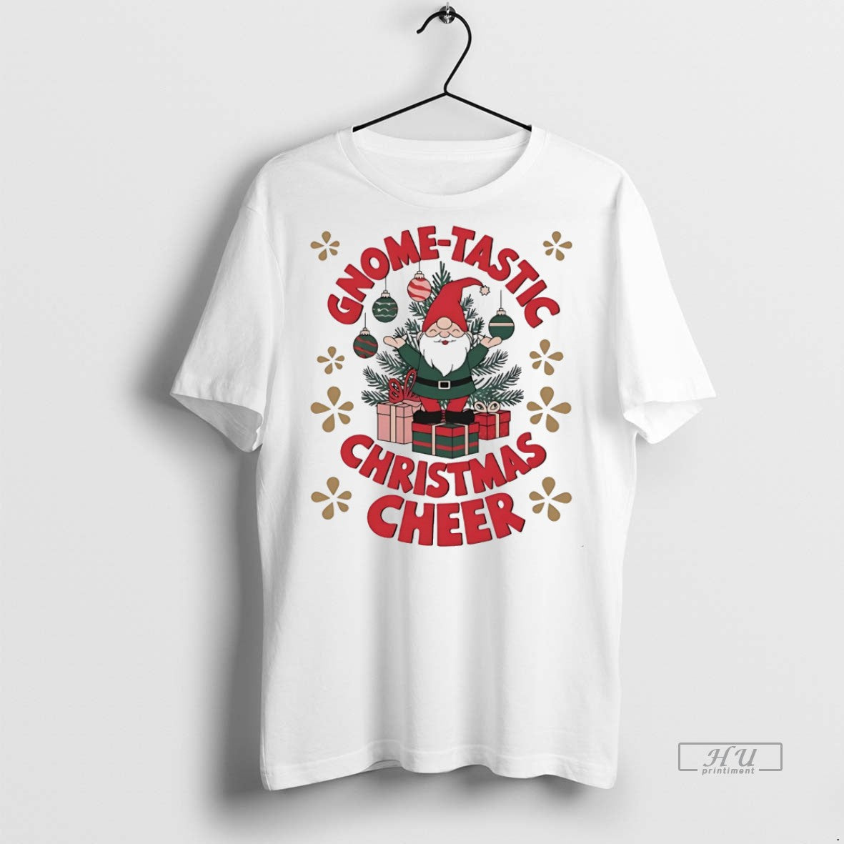 Officials Gnome Tastic Christmas Cheer White Graphic Tee Shirt Sweater
